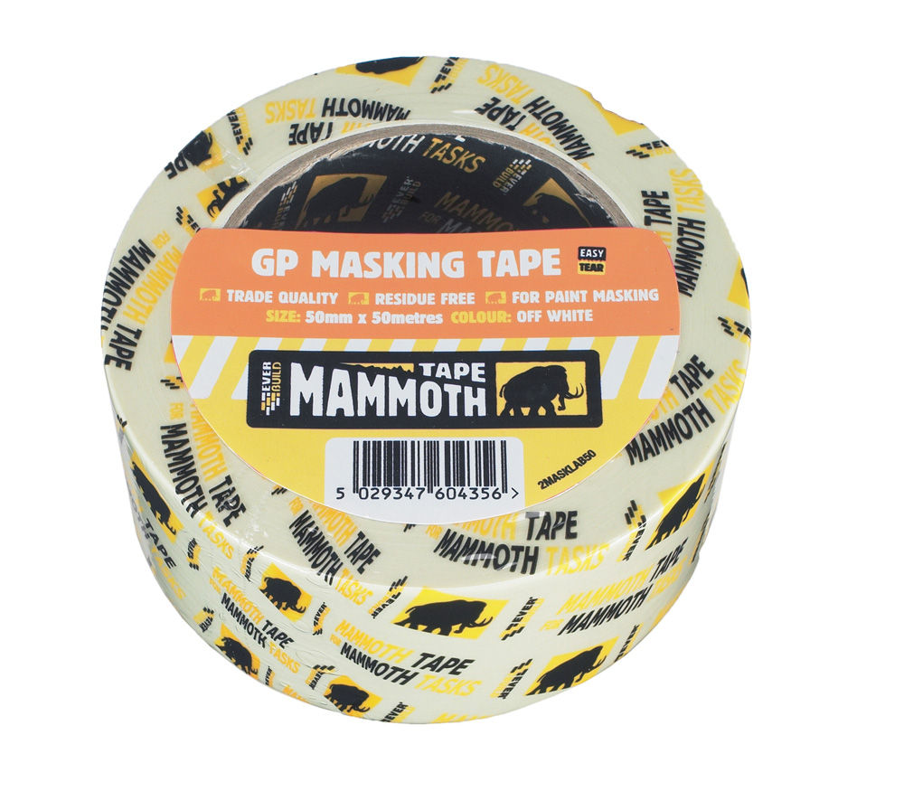 Mammoth Value General Purpose Masking Tape 50mm x 50m - 2MASKVAL50
