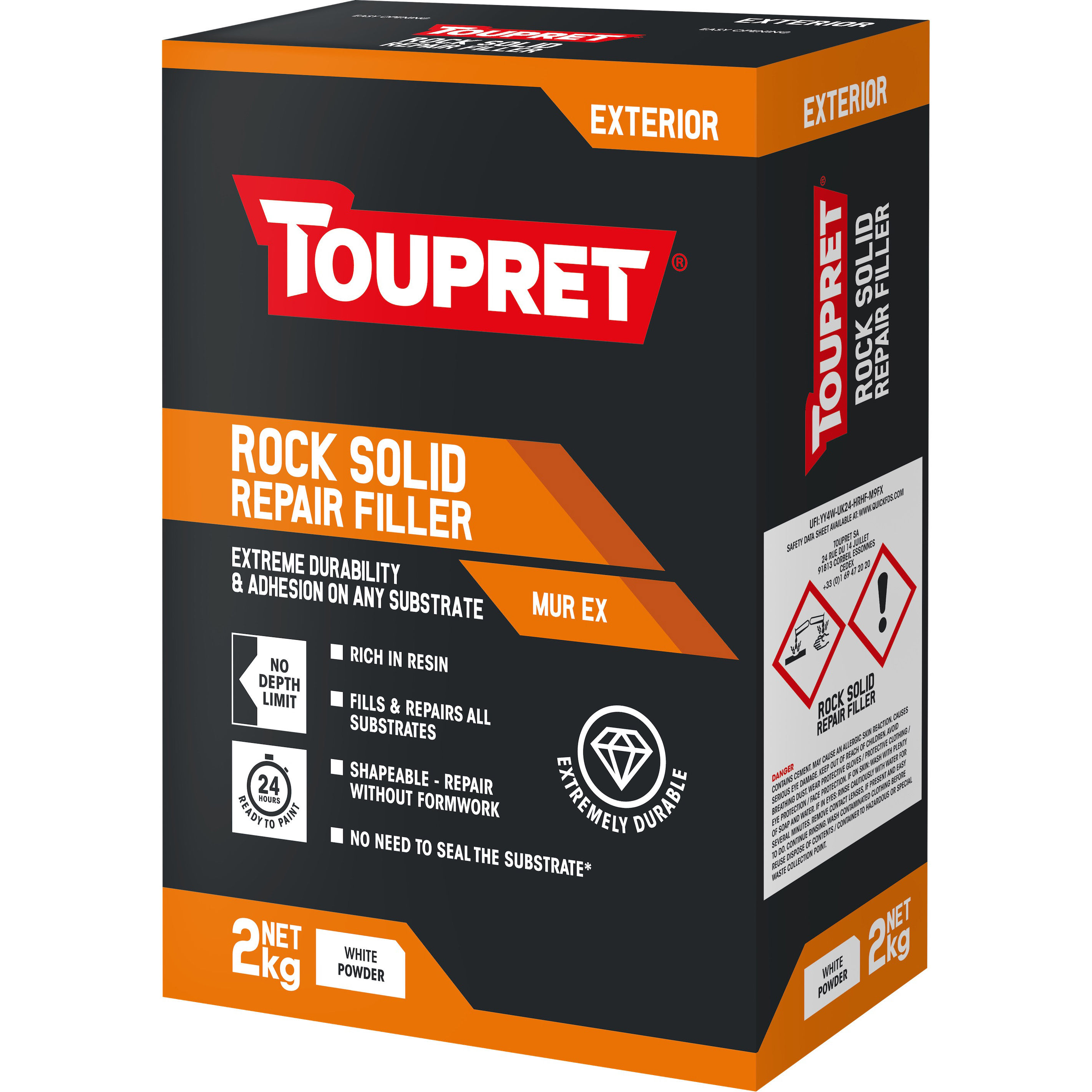Toupret Rock Solid Repair Filler Mur Ex 2kg