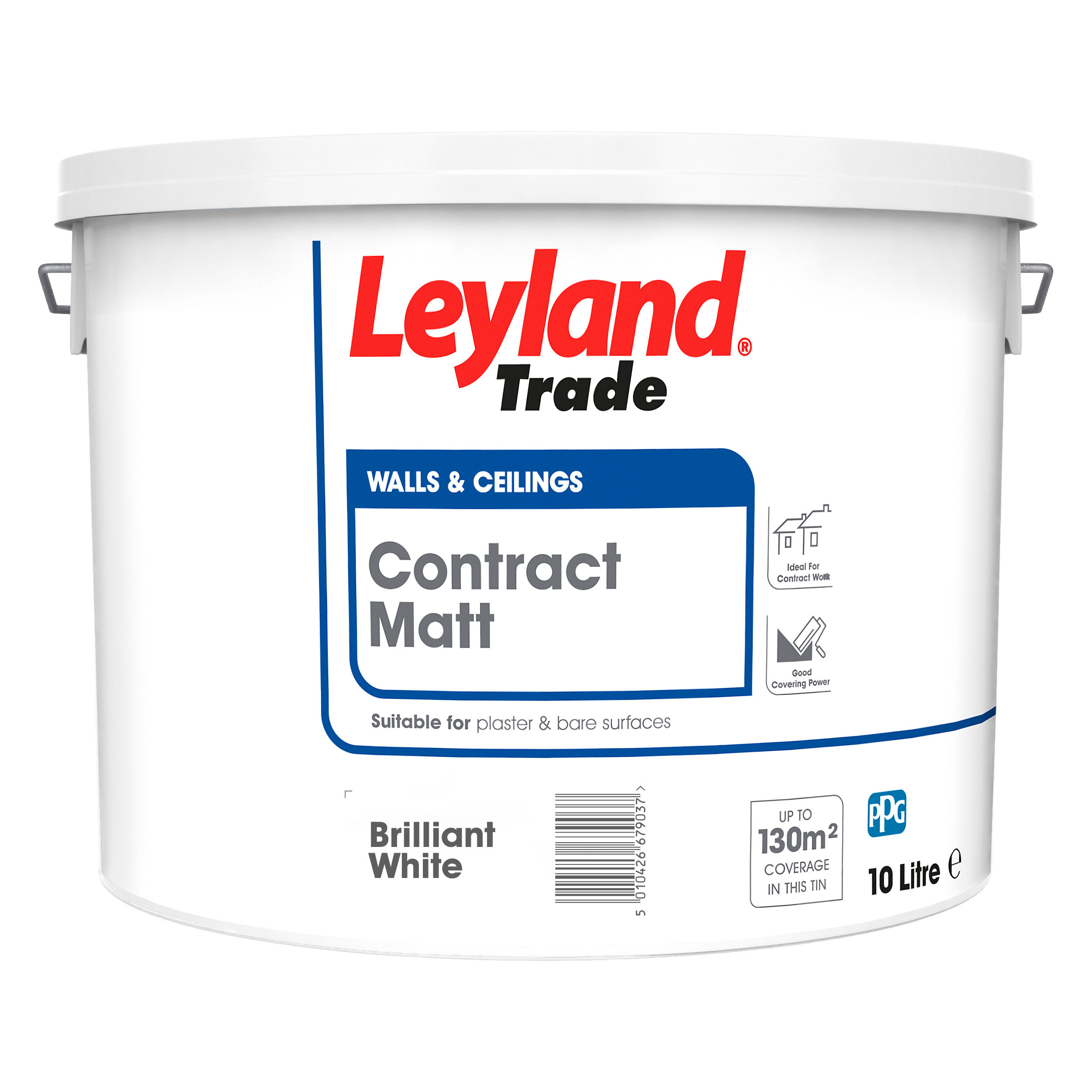 Leyland Contract Matt Emulsion Paint Brilliant White 10L - 264565