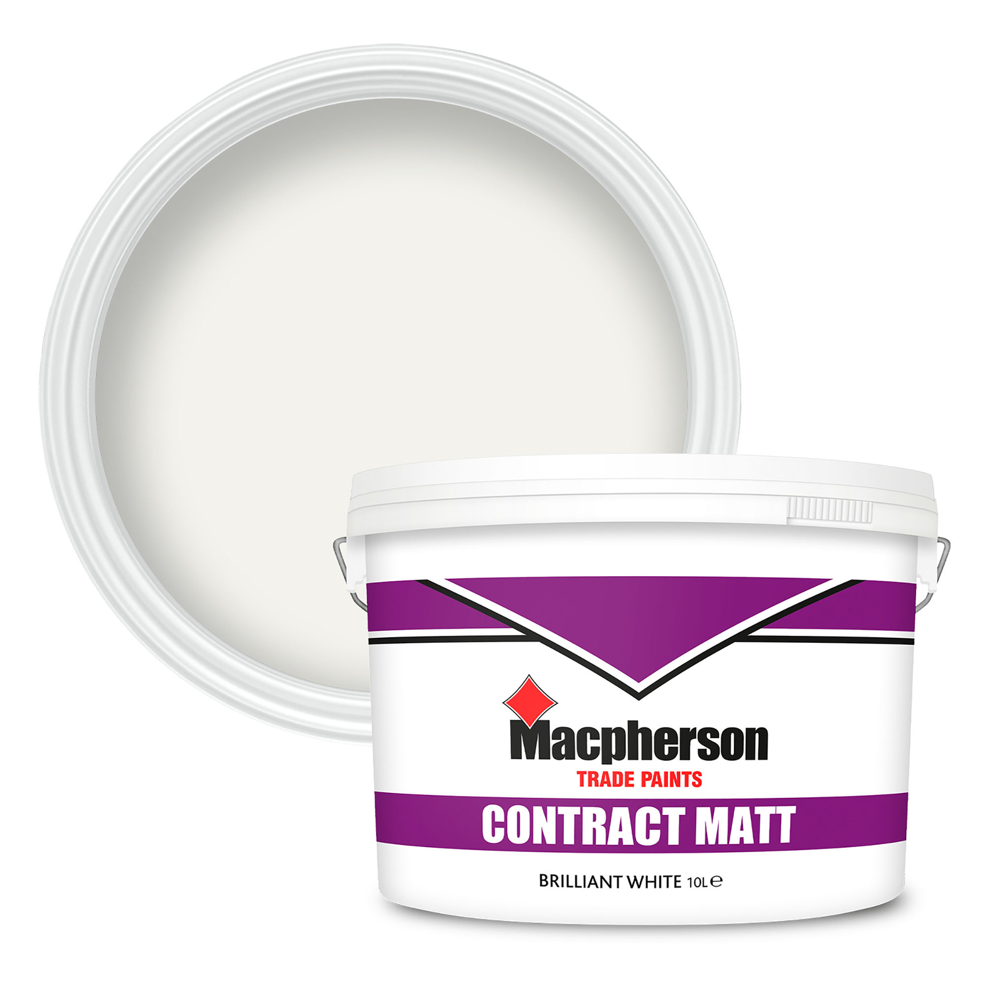 Macpherson Contract Matt Emulsion Paint Brilliant White 10L