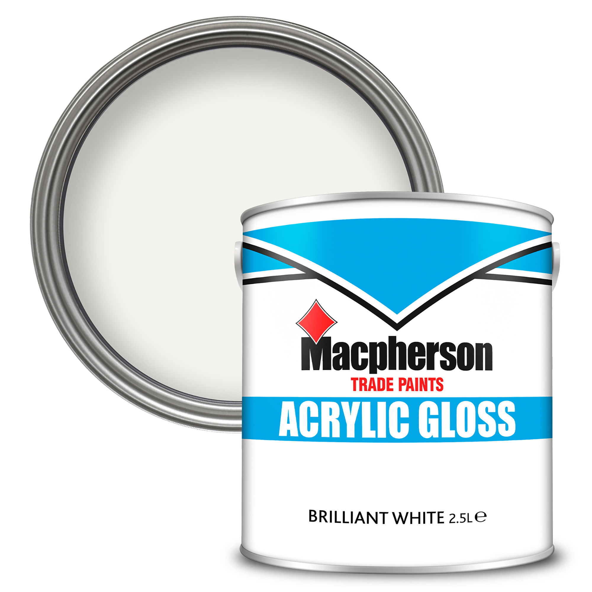 Macpherson Acrylic Gloss Paint Brilliant White 2.5L