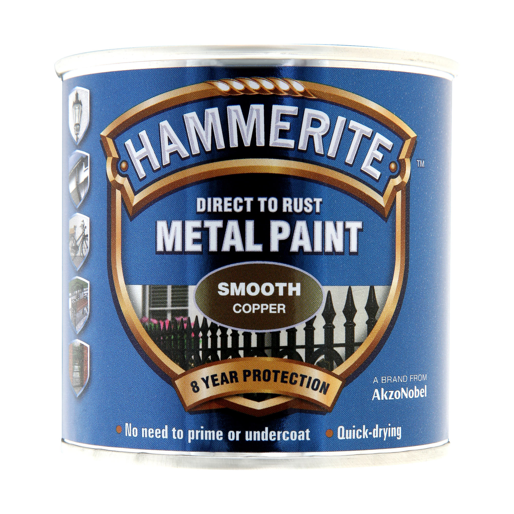 Hammerite Direct to Rust Metal Paint Smooth Finish Copper 250ml