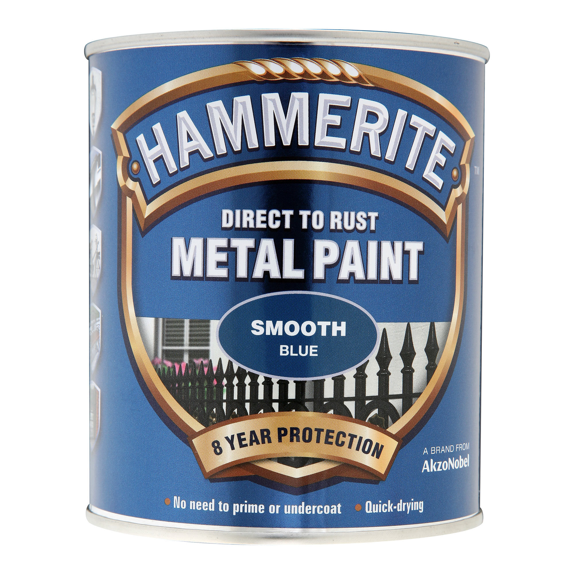 Hammerite Direct to Rust Metal Paint Smooth Finish Blue