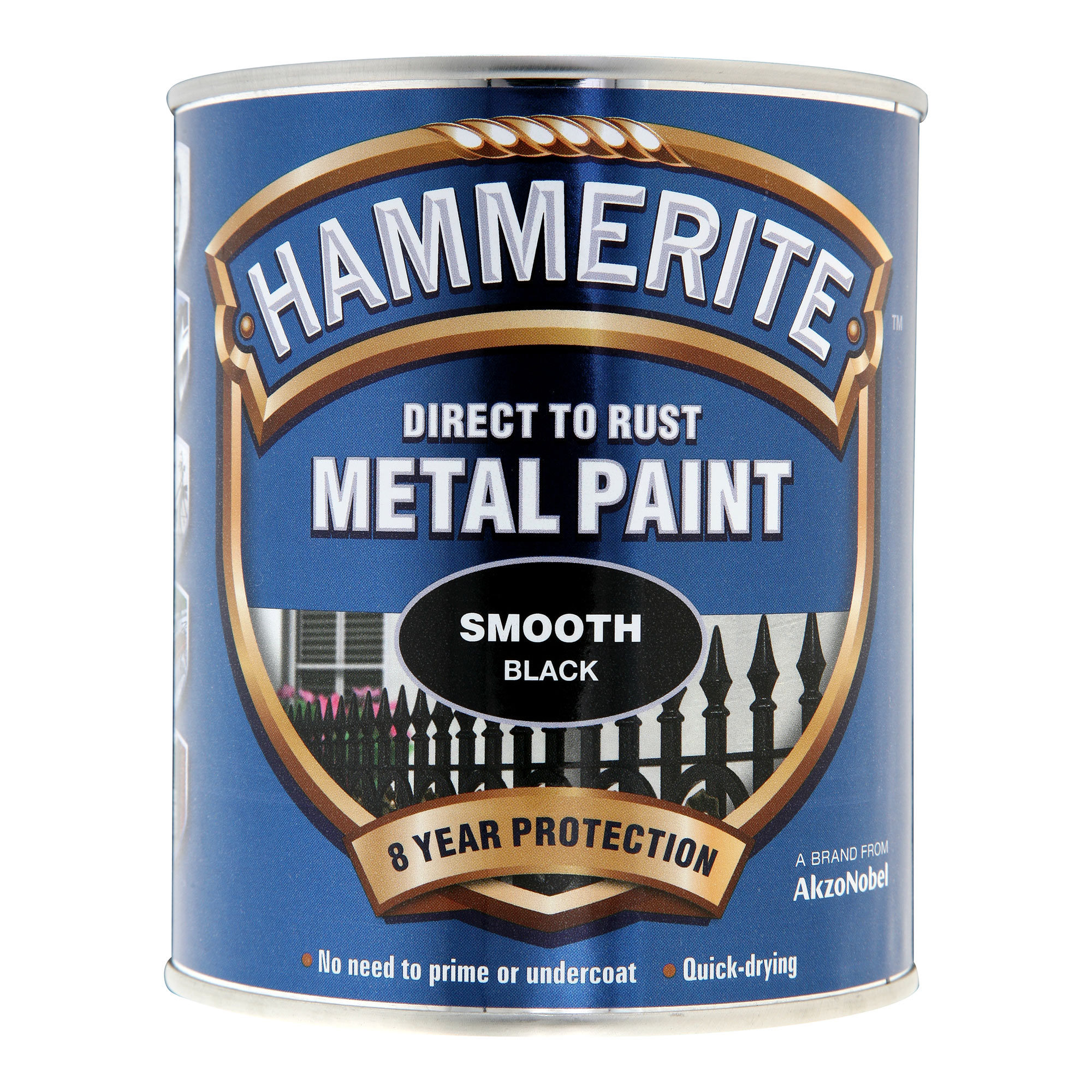Hammerite Direct to Rust Metal Paint Smooth Finish Black