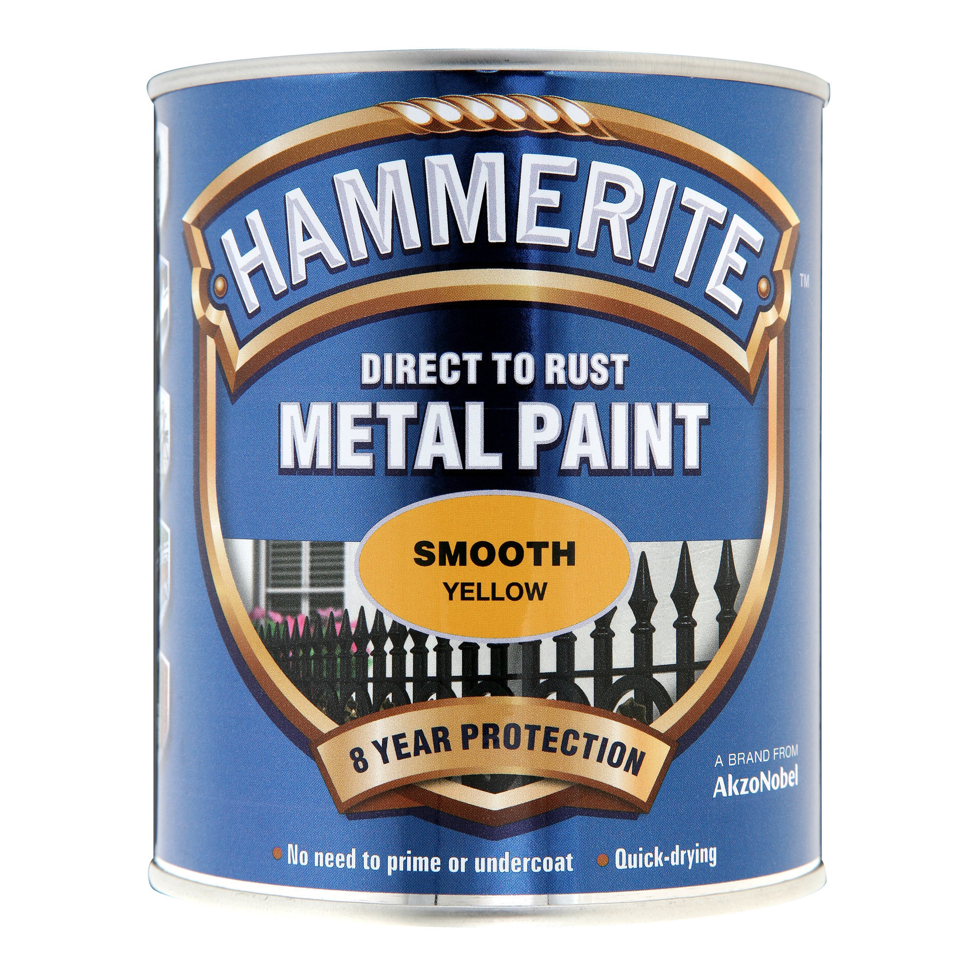 Hammerite Direct to Rust Metal Paint Smooth Finish Yellow