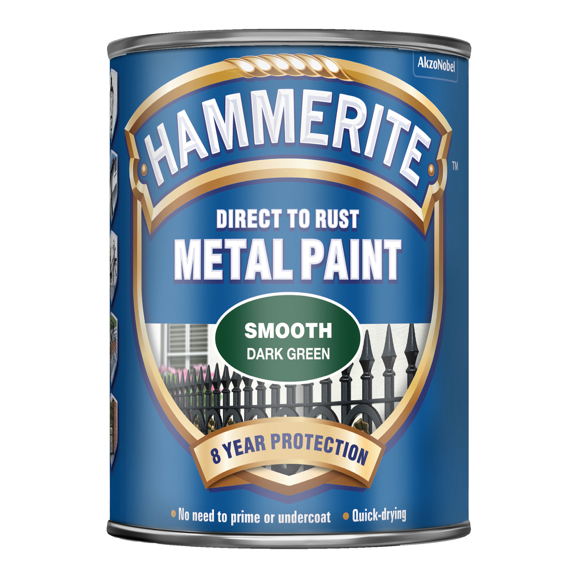 Hammerite Direct to Rust Metal Paint Smooth Finish Dark Green
