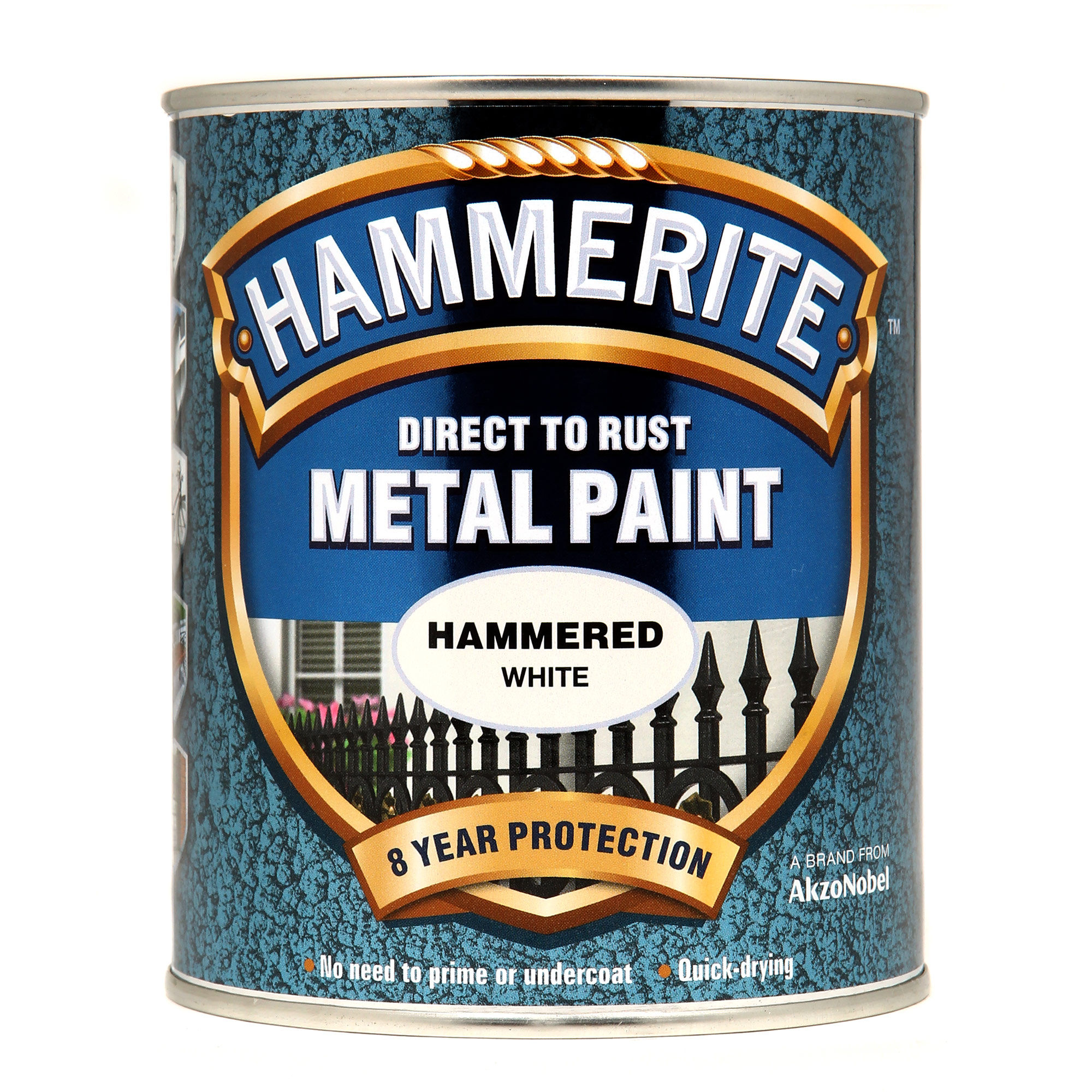 Hammerite Direct to Rust Metal Paint Hammered Finish White