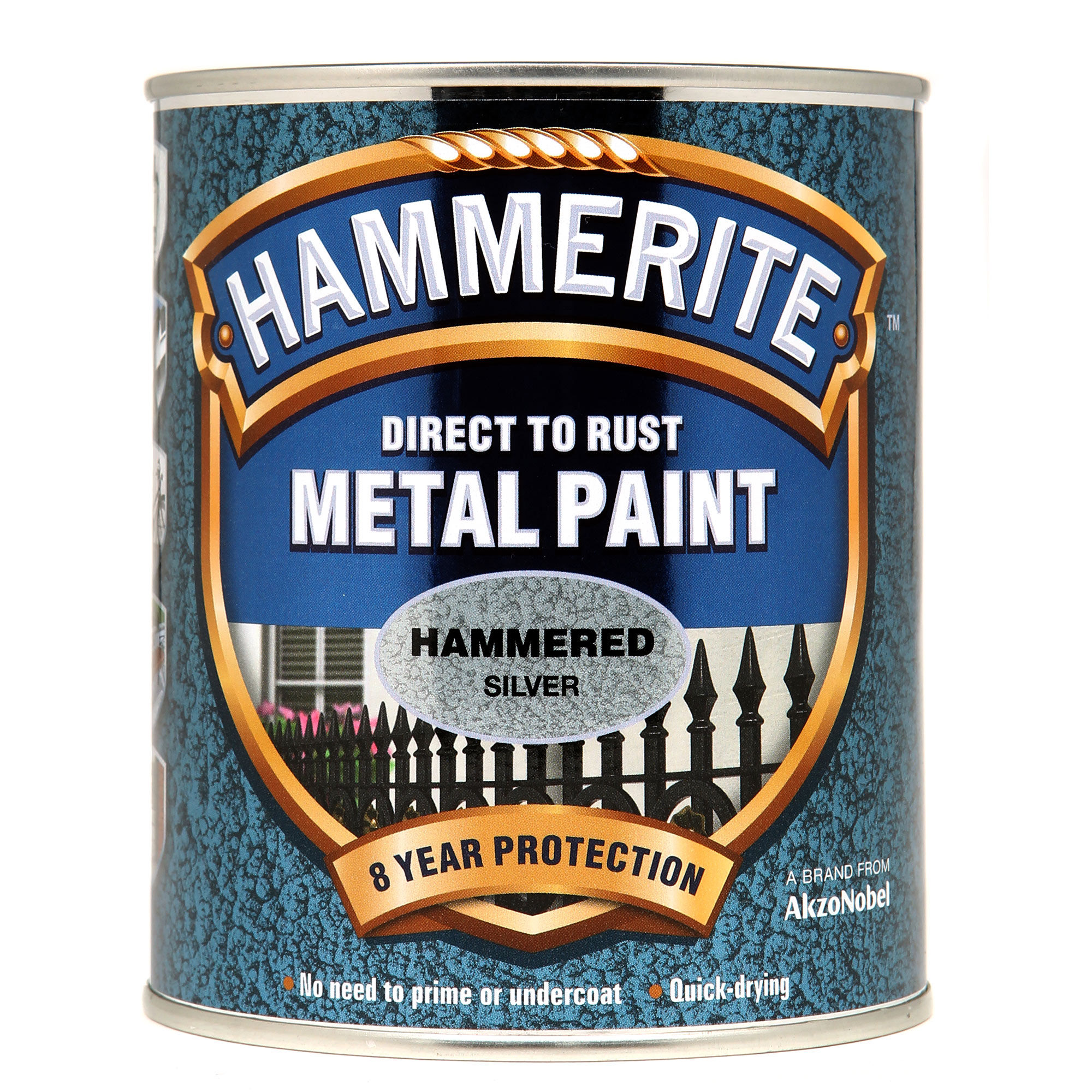 Hammerite Direct to Rust Metal Paint Hammered Finish Silver