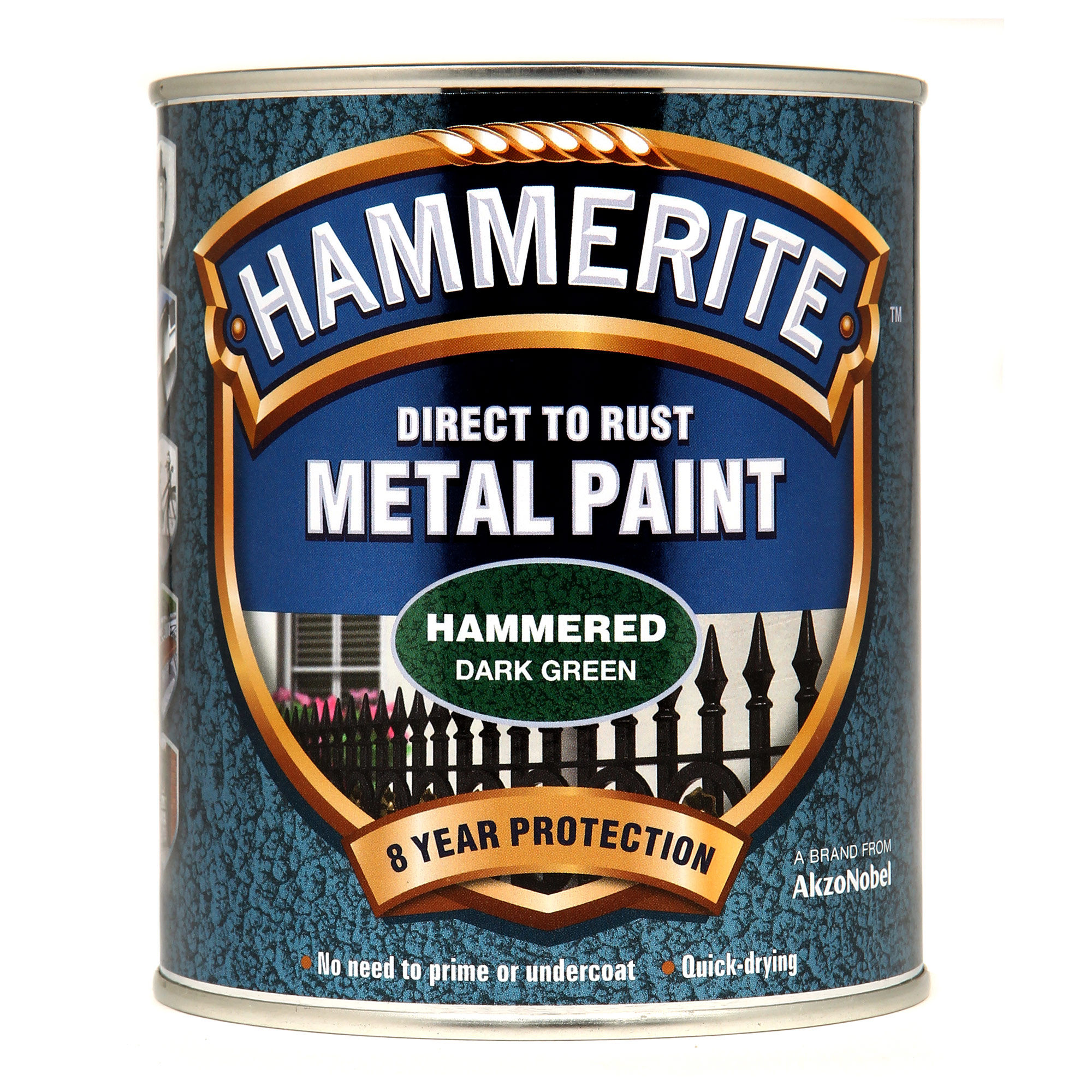 Hammerite Direct to Rust Metal Paint Hammered Finish Dark Green