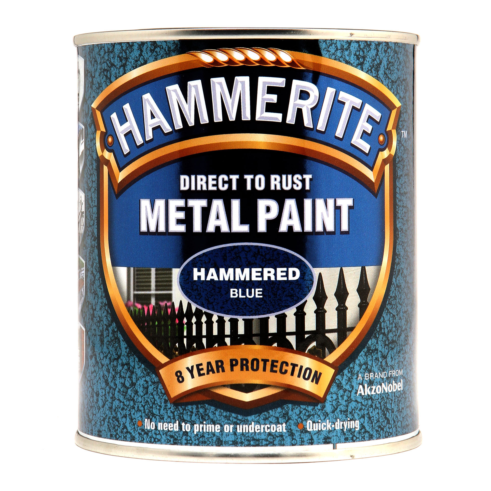 Hammerite Direct to Rust Metal Paint Hammered Finish Blue