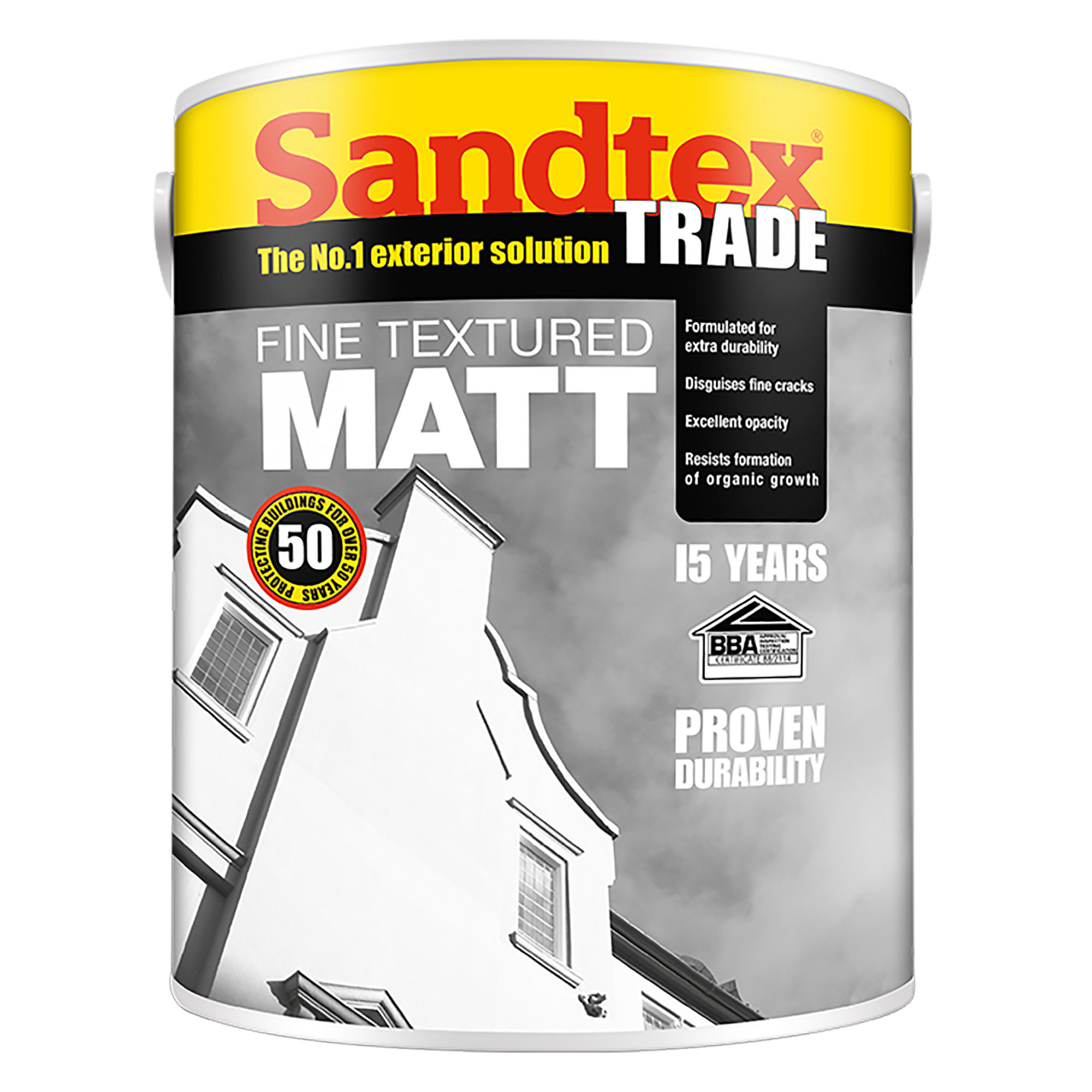 Sandtex Textured Masonry Paint Brilliant White 5L
