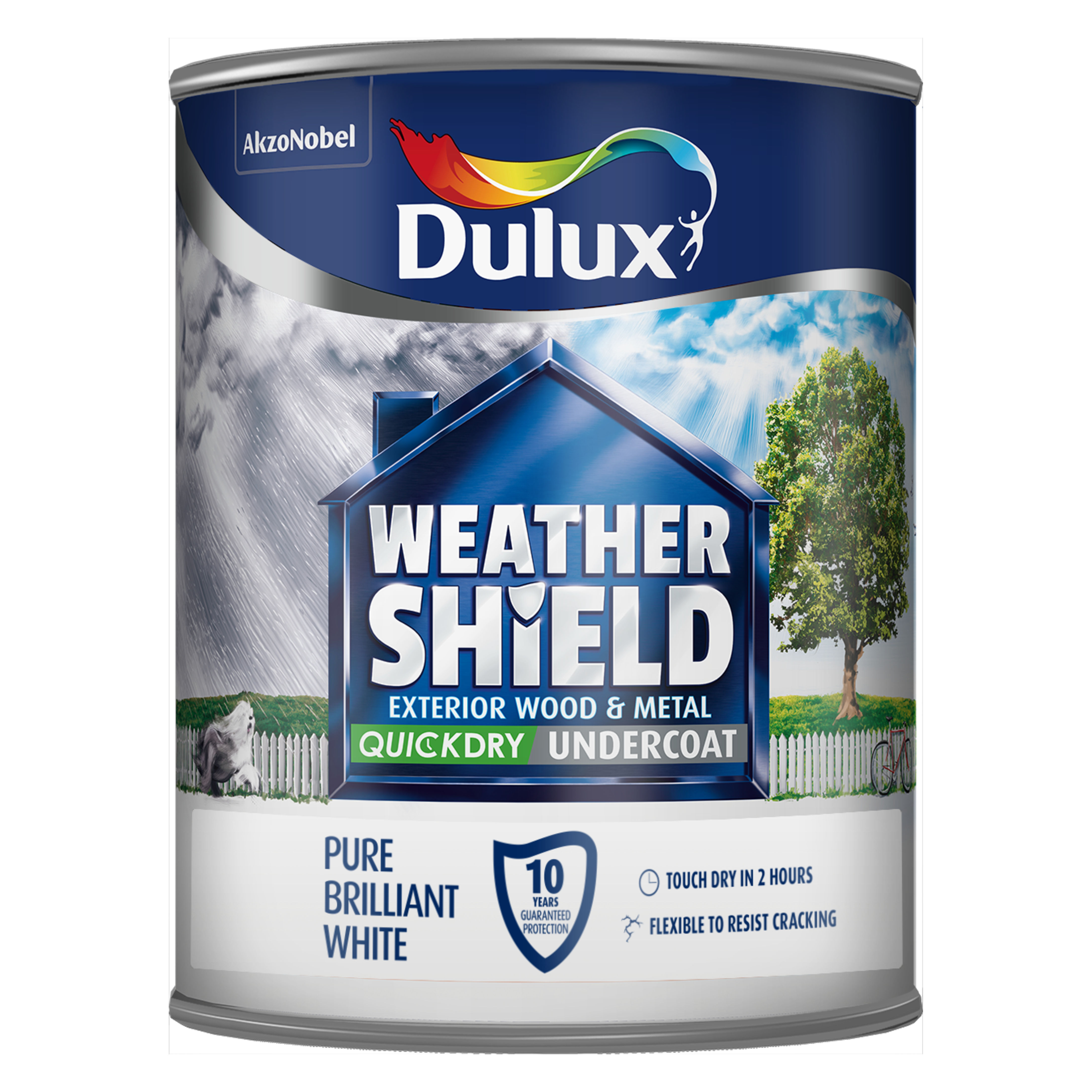 Dulux Weathershield Quick Dry Undercoat Paint Pure Brilliant White