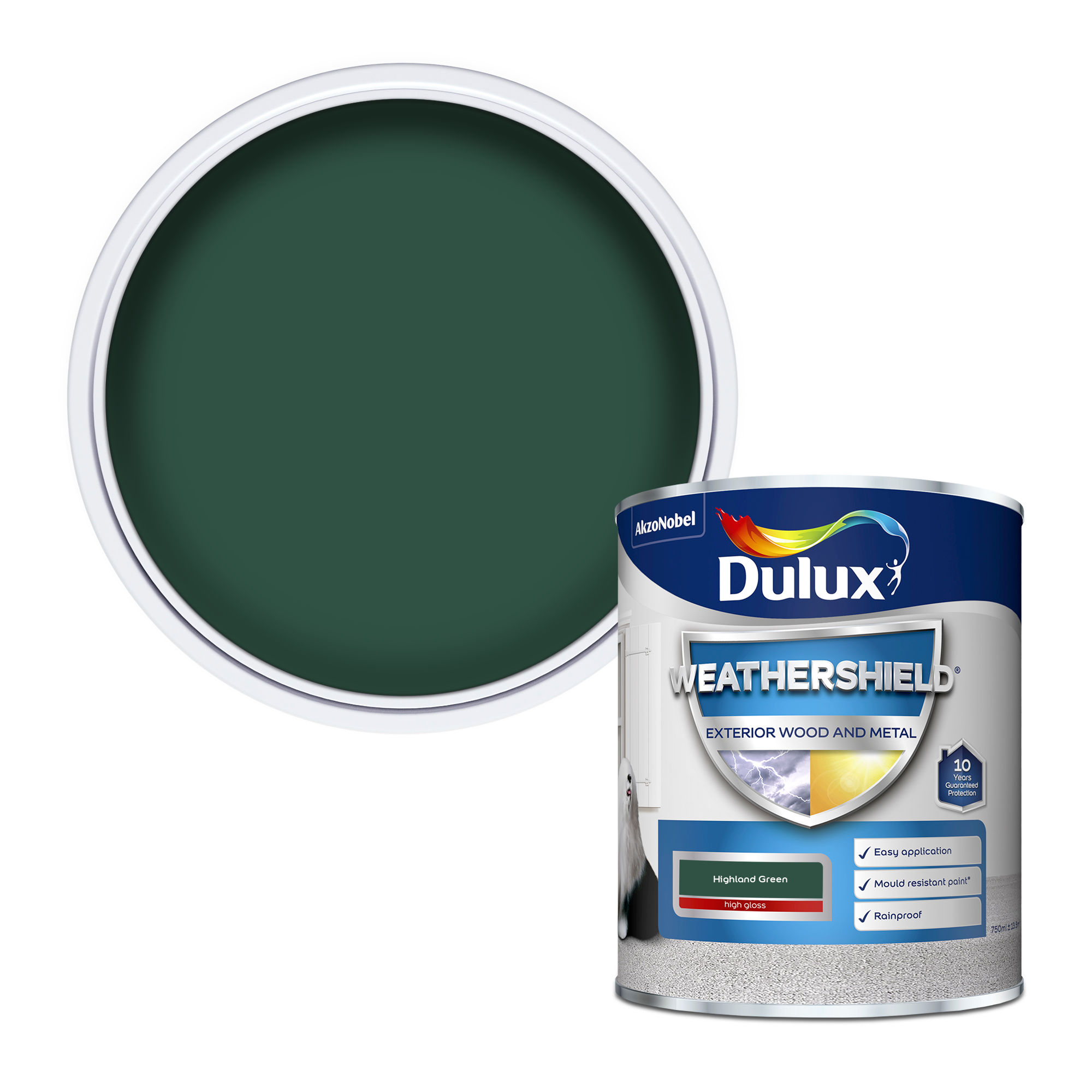 Dulux Weathershield Gloss Highland Green 750ml