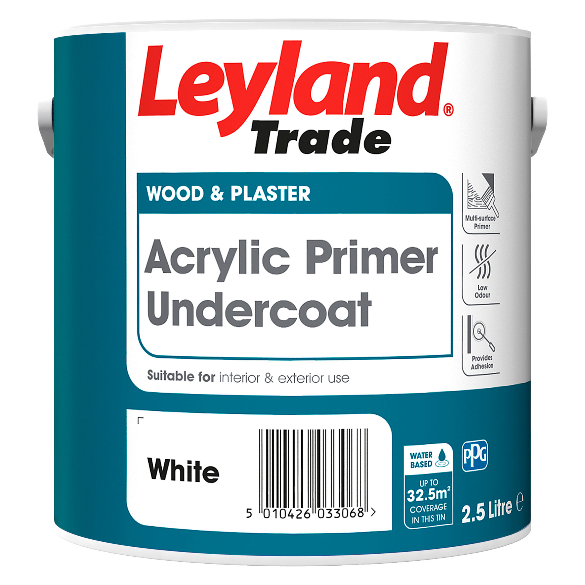 Leyland Acrylic Primer Undercoat White 2.5L - 264365