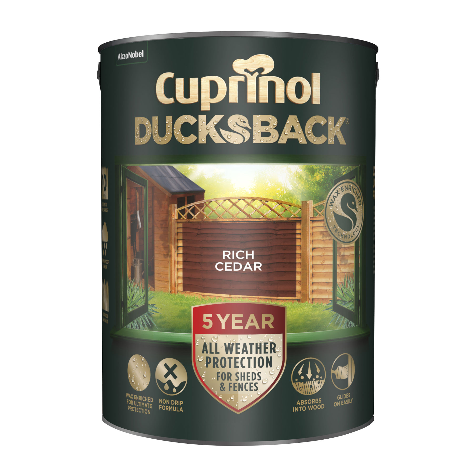 Cuprinol 5 Year Ducksback Rich Cedar 5L
