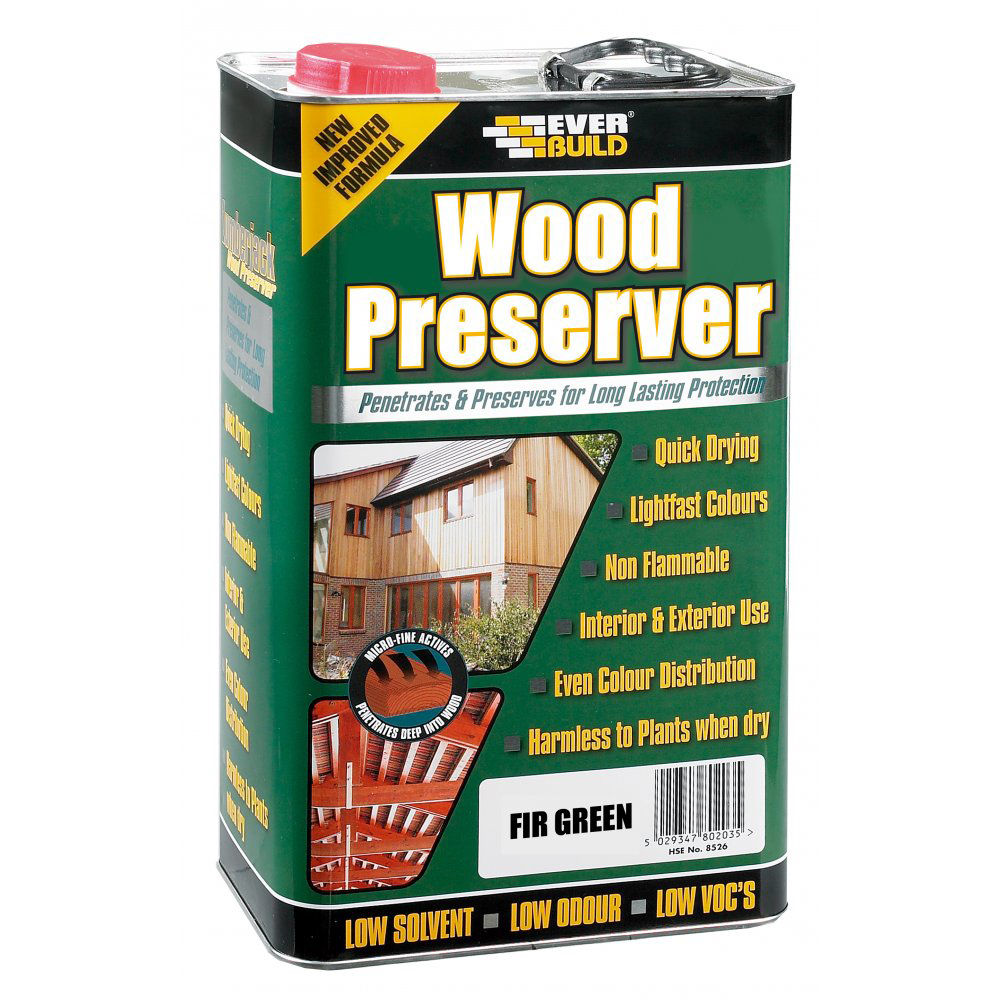 Everbuild Wood Preserver Fir Green 5L
