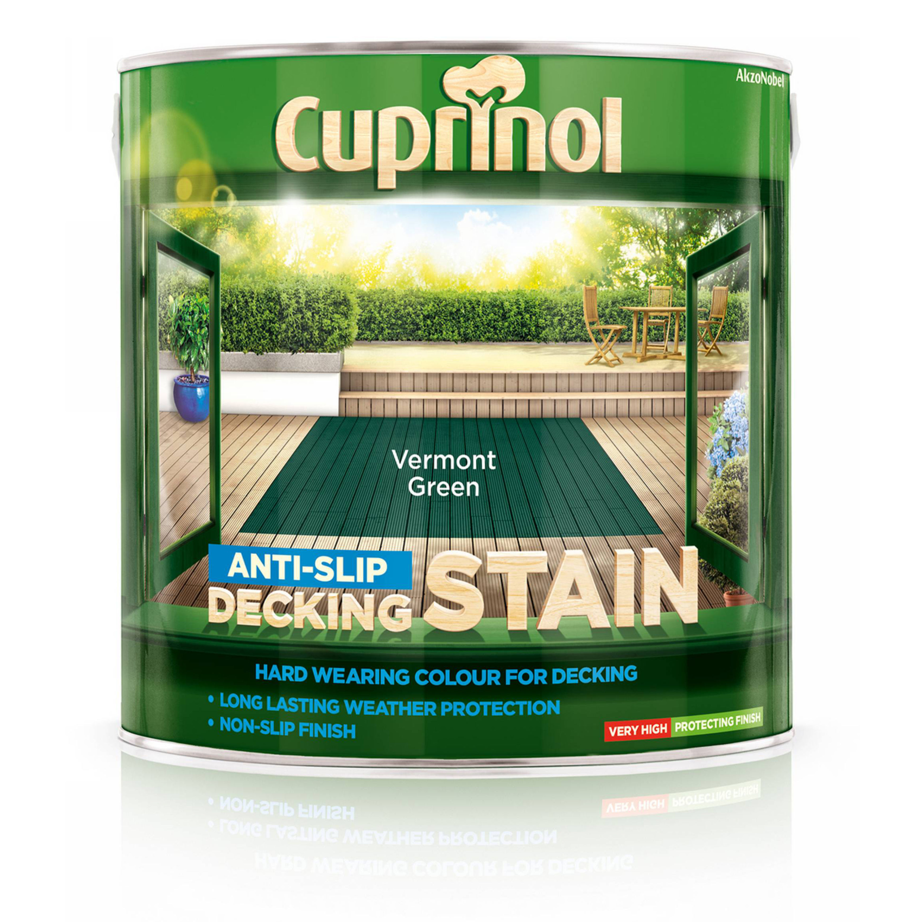 Cuprinol Anti-Slip Decking Stain - Vermont Green (2.5L)