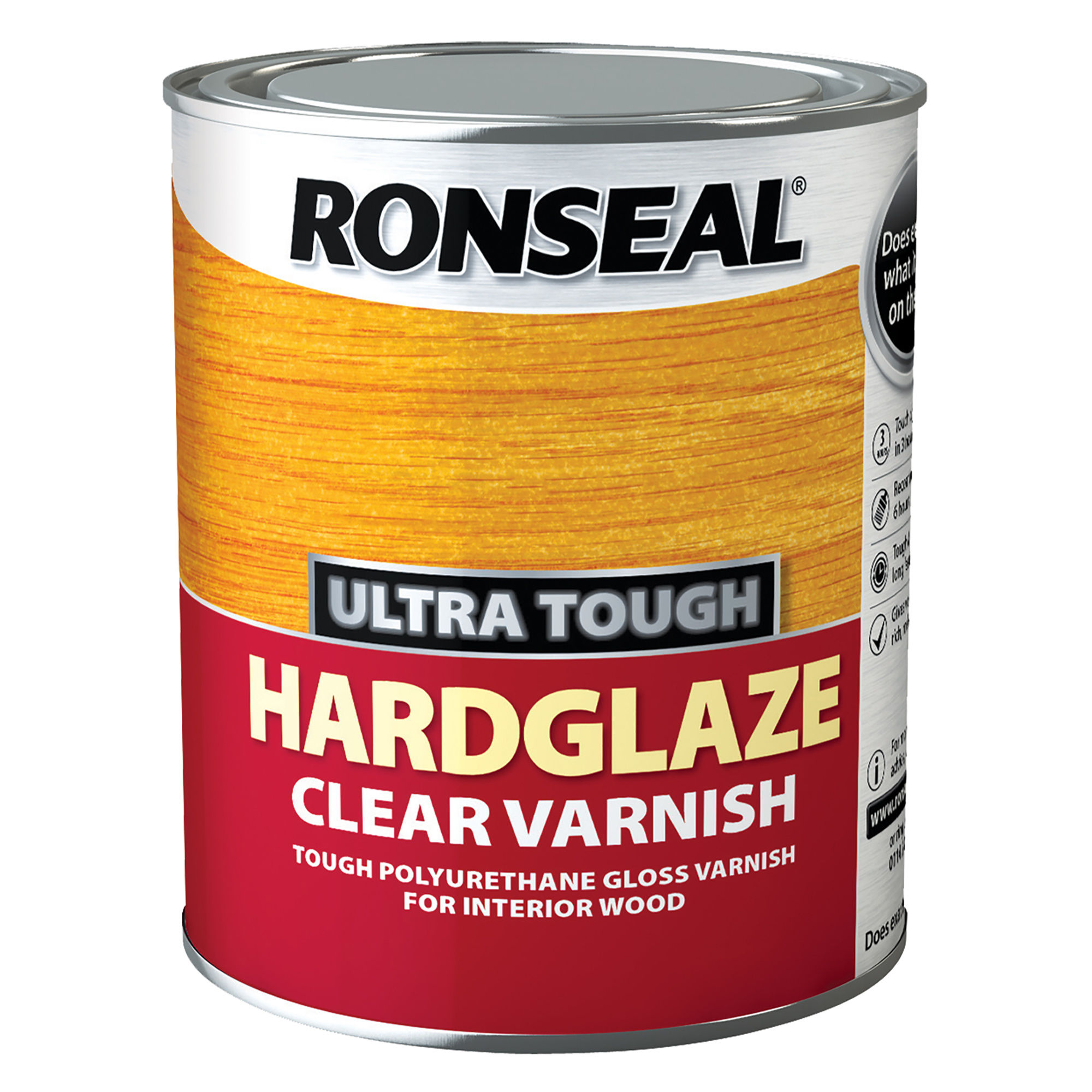 Ronseal Ultra Tough Varnish Hardglaze Clear 750ml