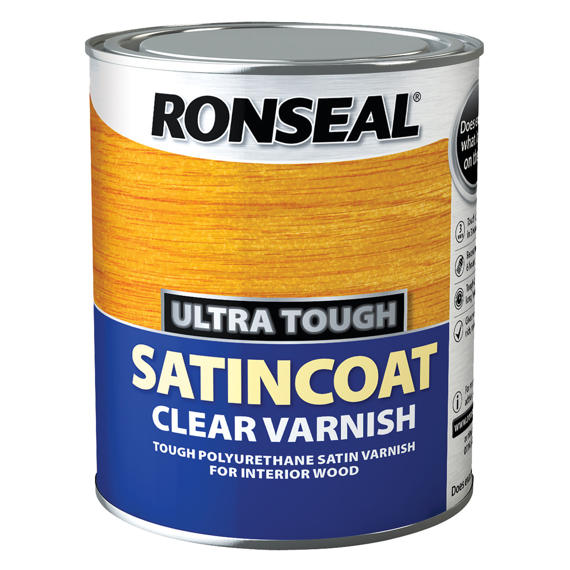 Ronseal Ultra Tough Varnish Satincoat Clear 750ml