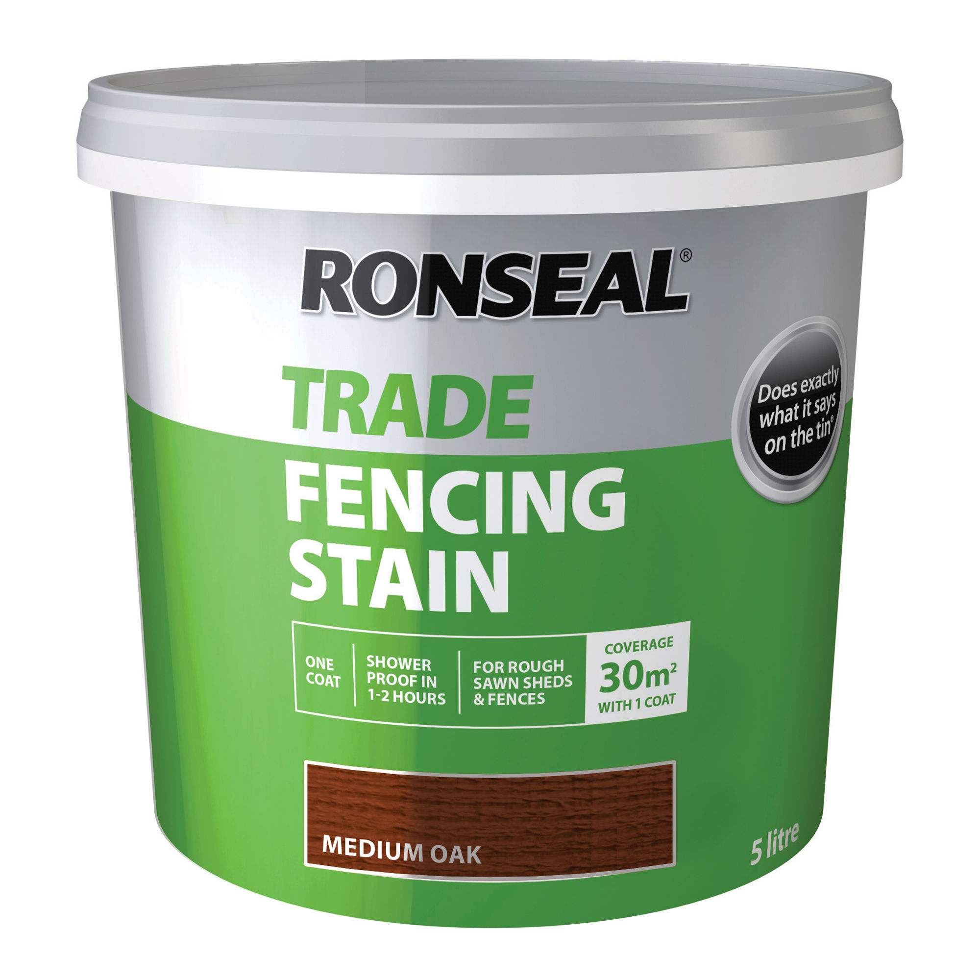 Ronseal Trade Fencing Stain Medium Oak 5L