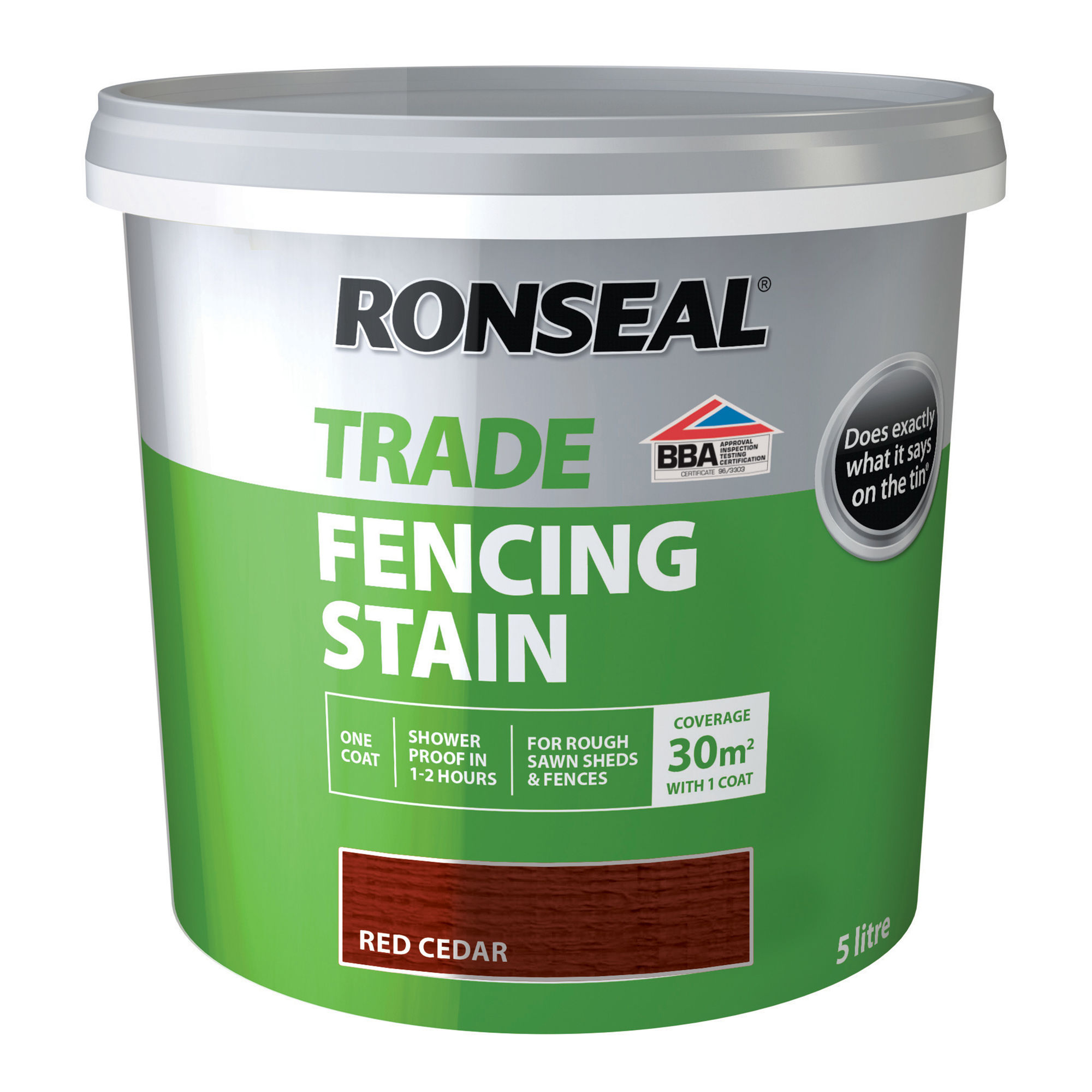 Ronseal Trade Fencing Stain Red Cedar 5L