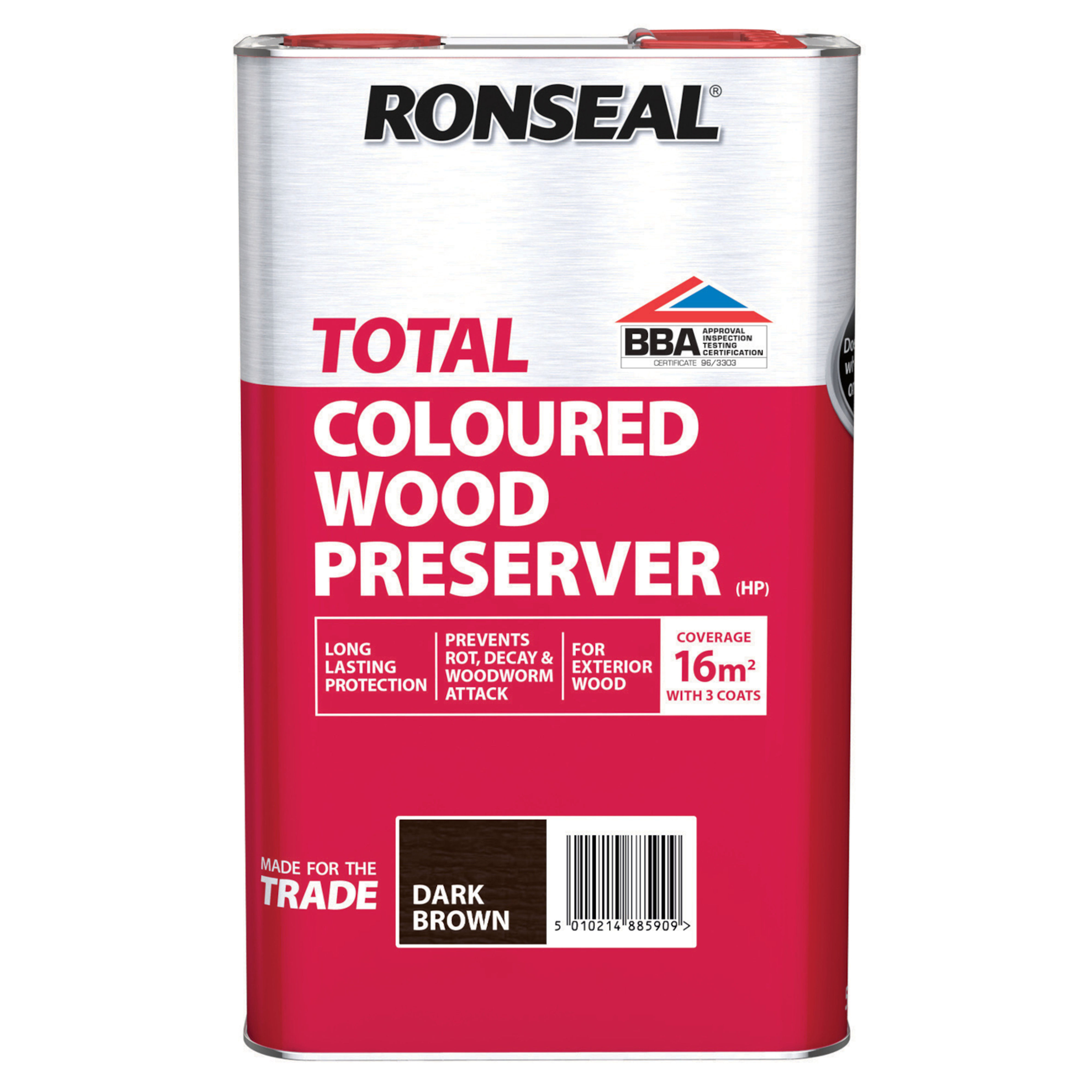 Ronseal Trade Total Wood Preserver Dark Brown 5L