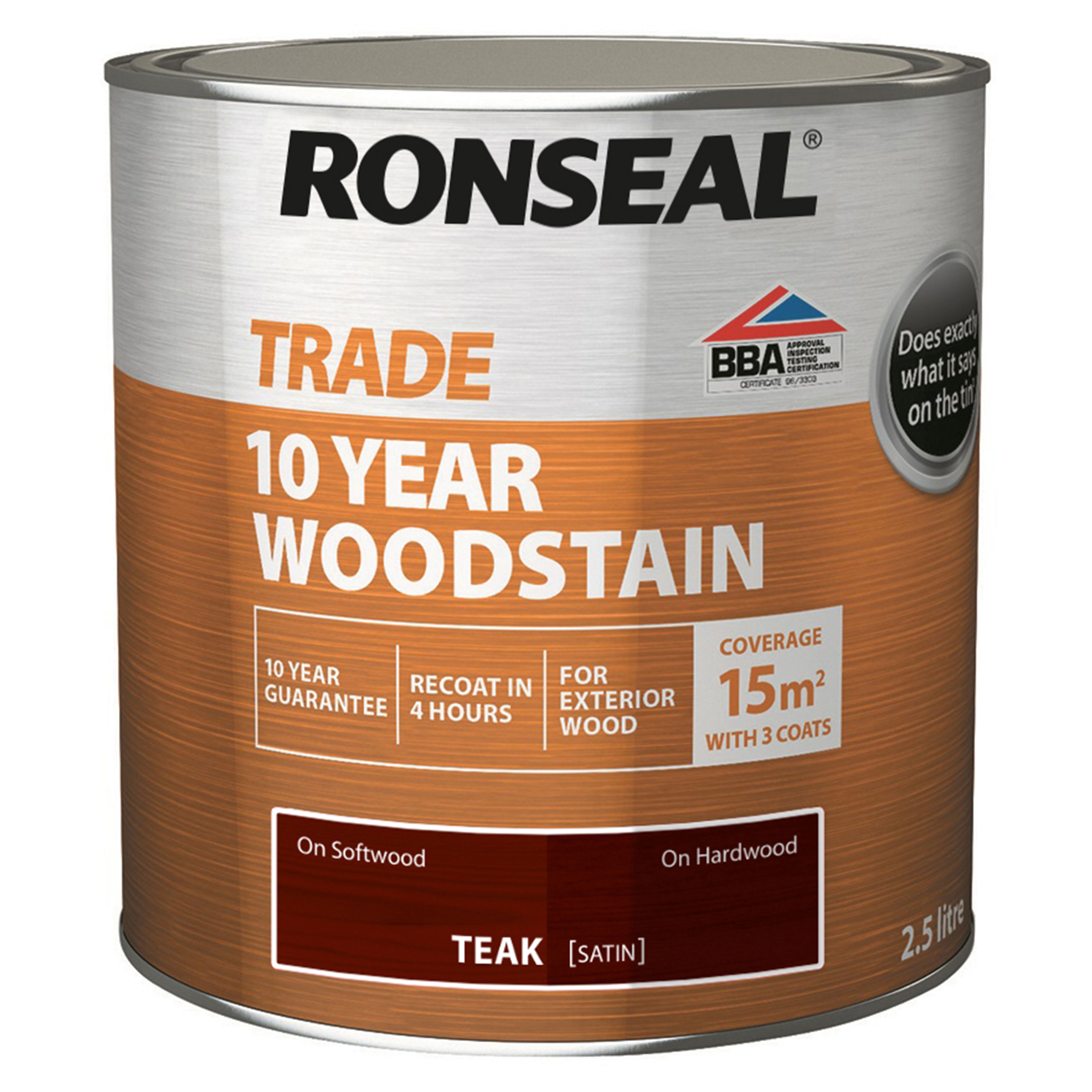 Ronseal Trade 10 Year Woodstain Teak 2.5L