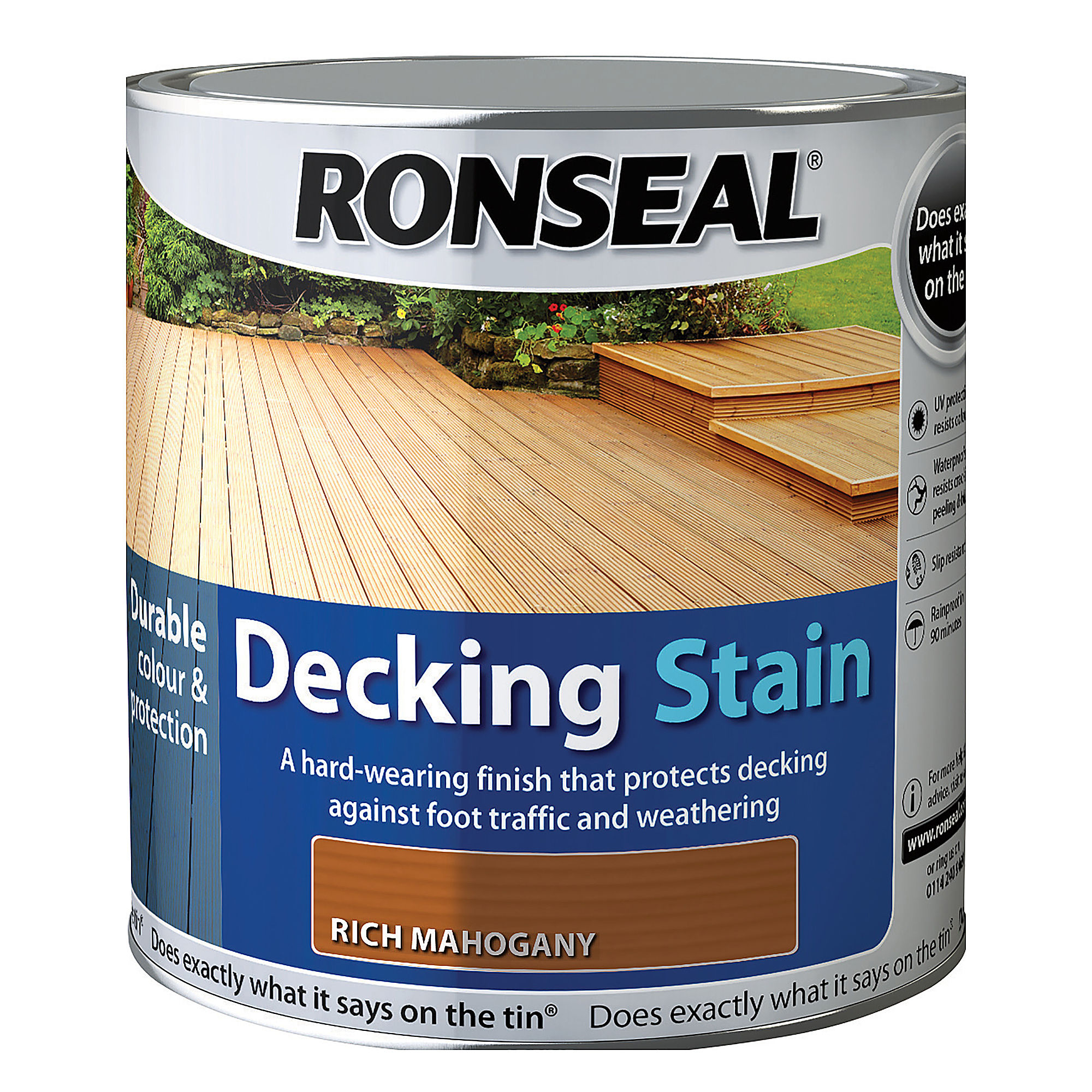 Ronseal Decking Stain Rich Mahogany 2.5L