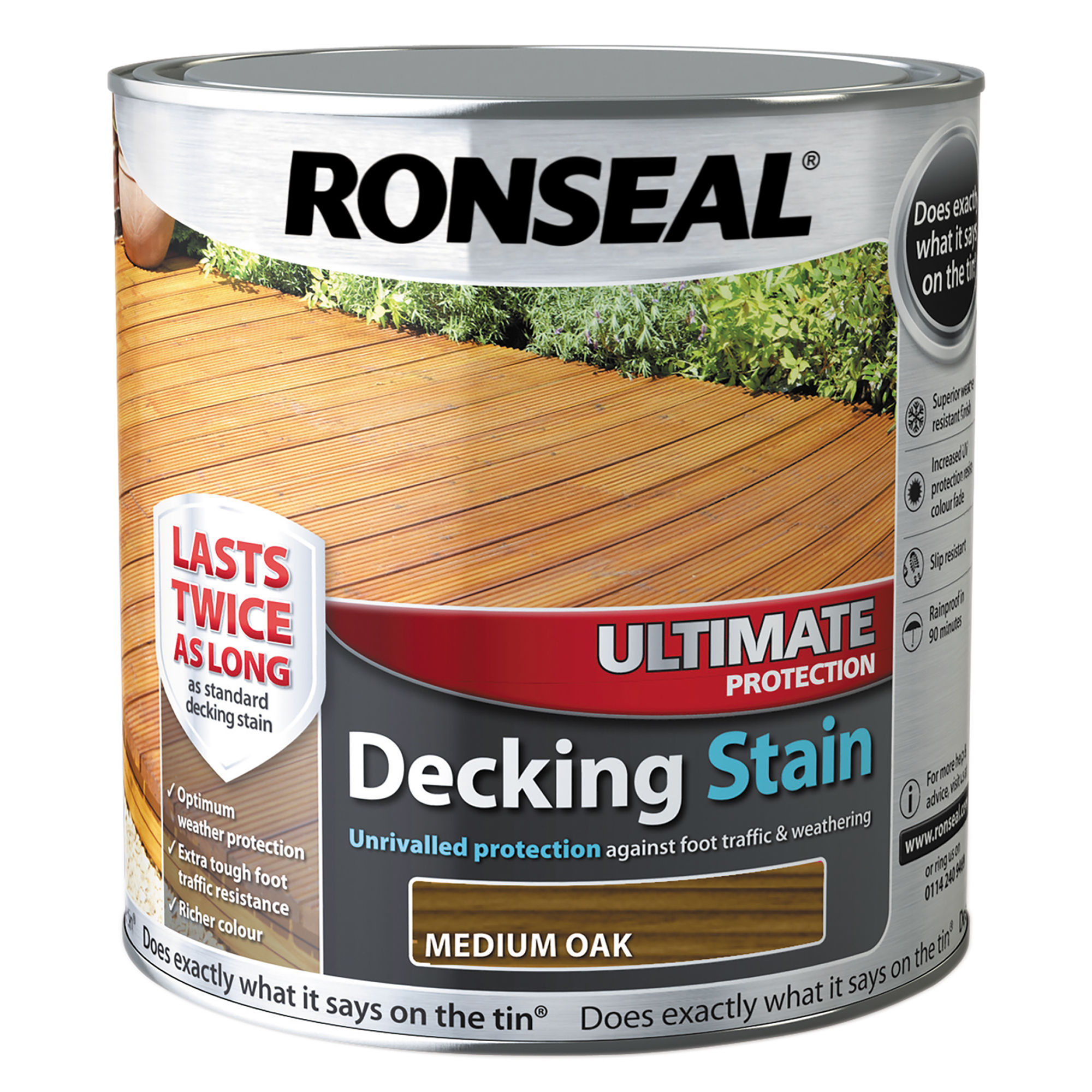 Ronseal Ultimate Protection Decking Stain Medium Oak 2.5L