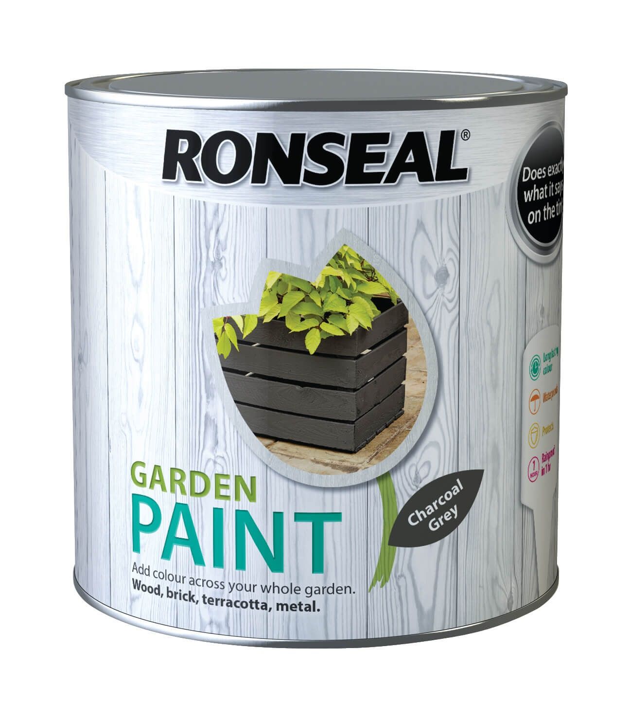 Ronseal Garden Paint 2.5 Litres Charcoal Grey