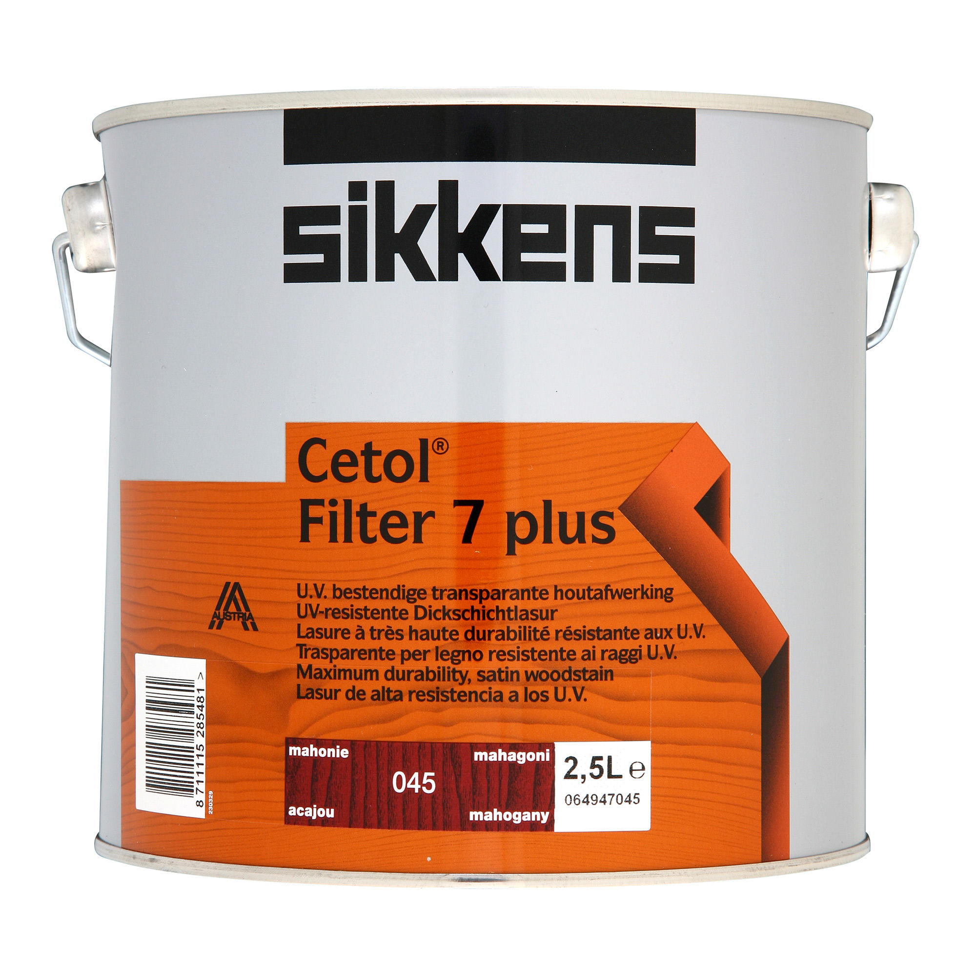 Sikkens Cetol Filter 7 Plus Wood Stain – Mahogany 045 (2.5L)
