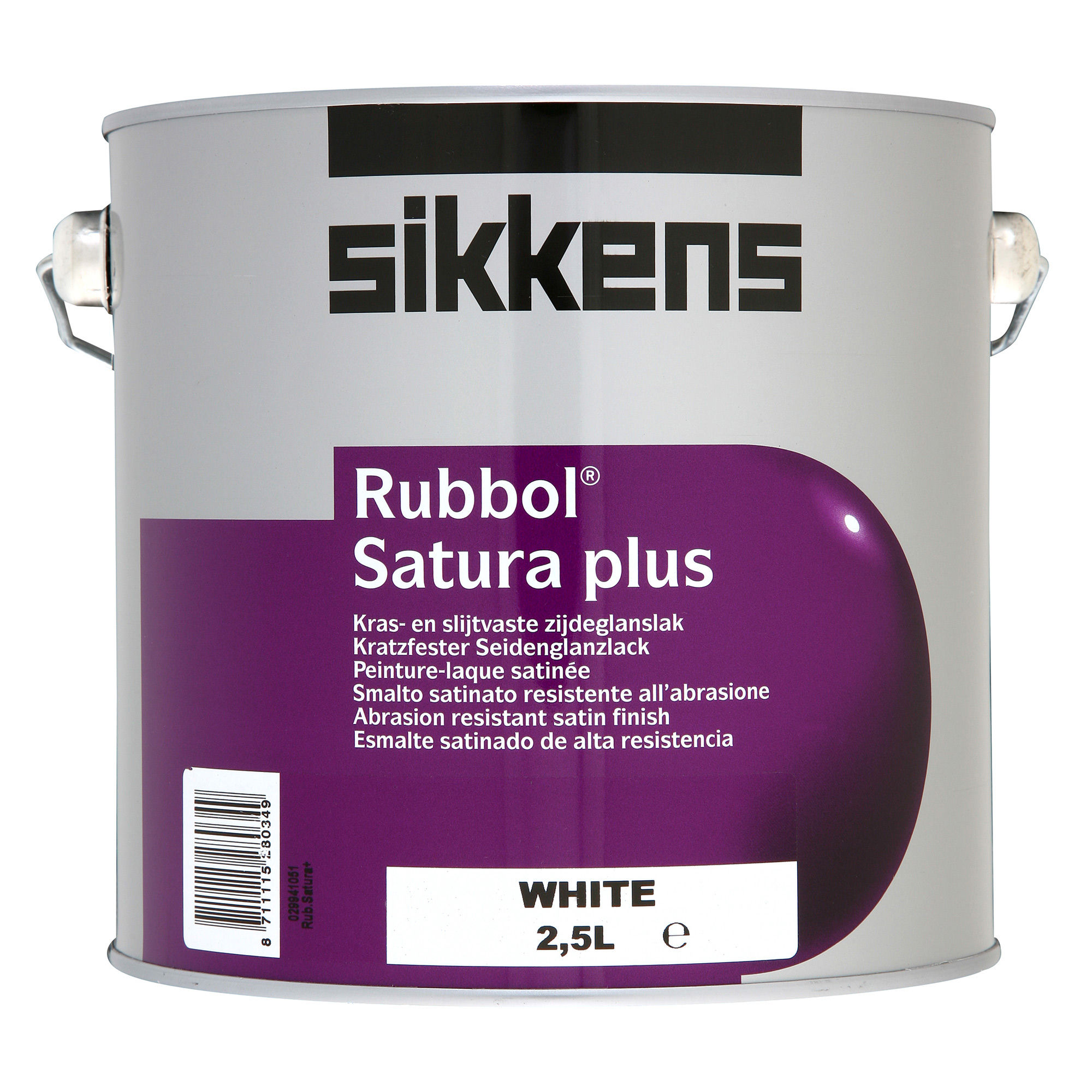 Sikkens Rubbol Satura Plus Satin Paint – White (2.5L)