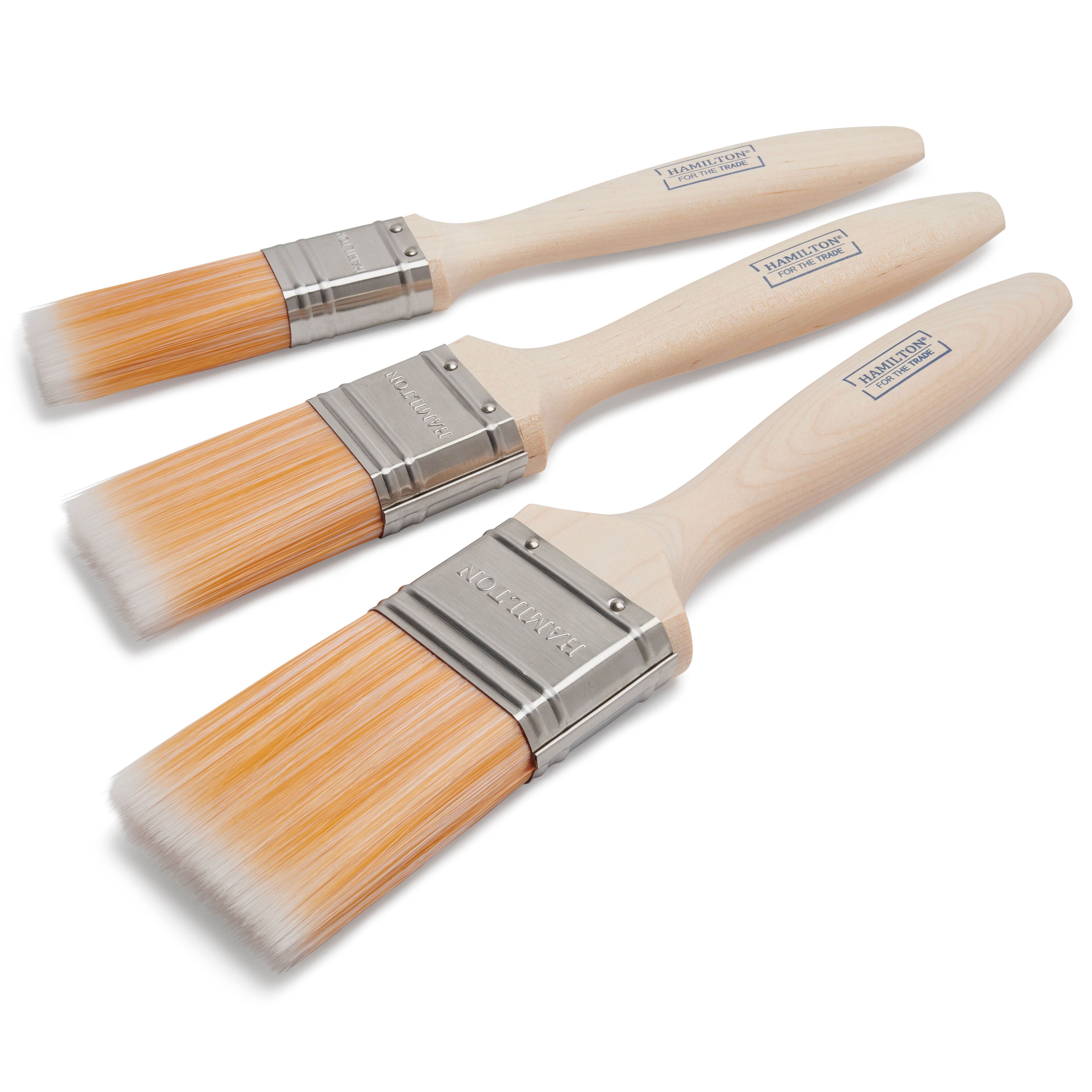 Hamilton For the Trade Flat Fine Tip Paint Brushes (3 Pack)
