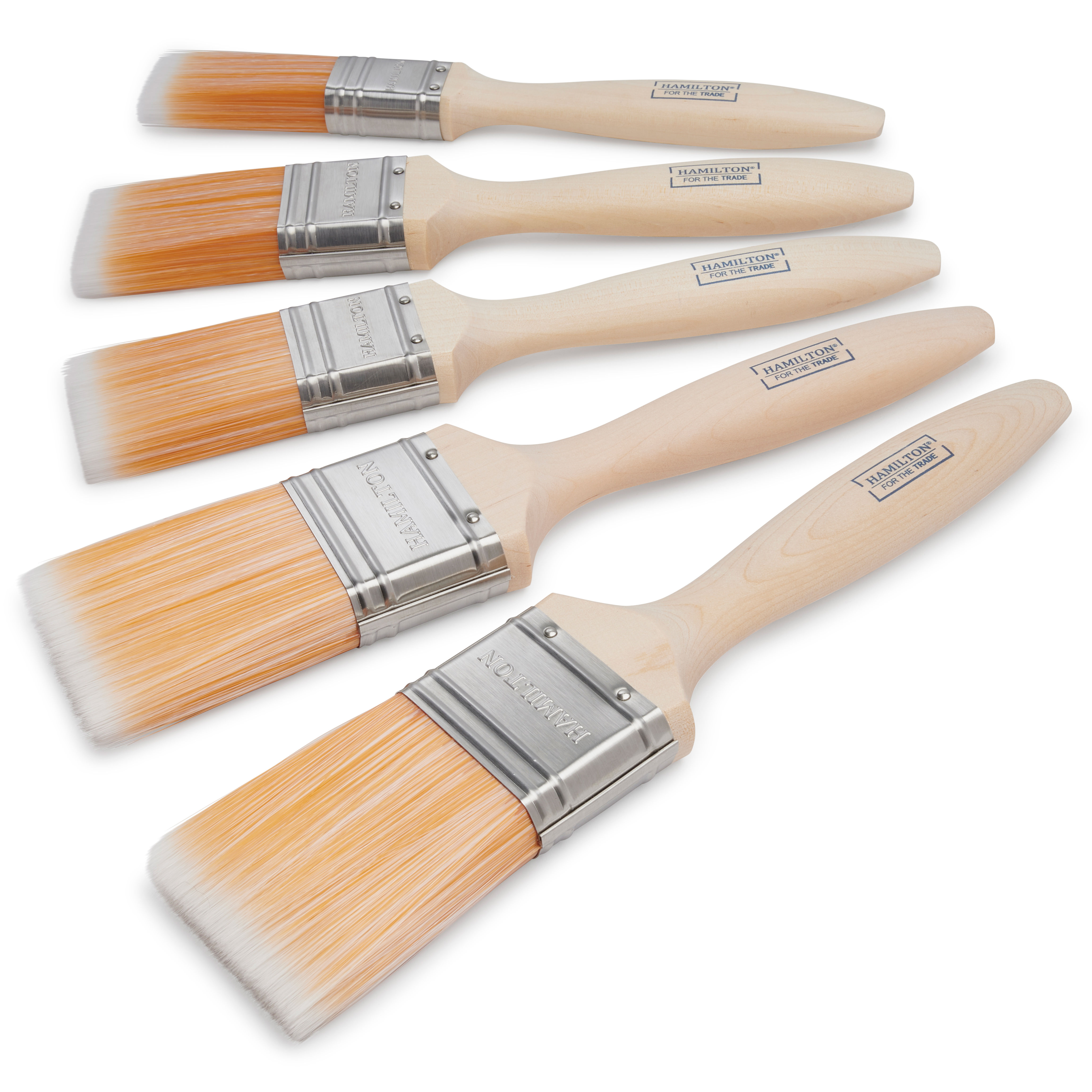 Hamilton For the Trade Flat Fine Tip Paint Brushes (5 Pack)