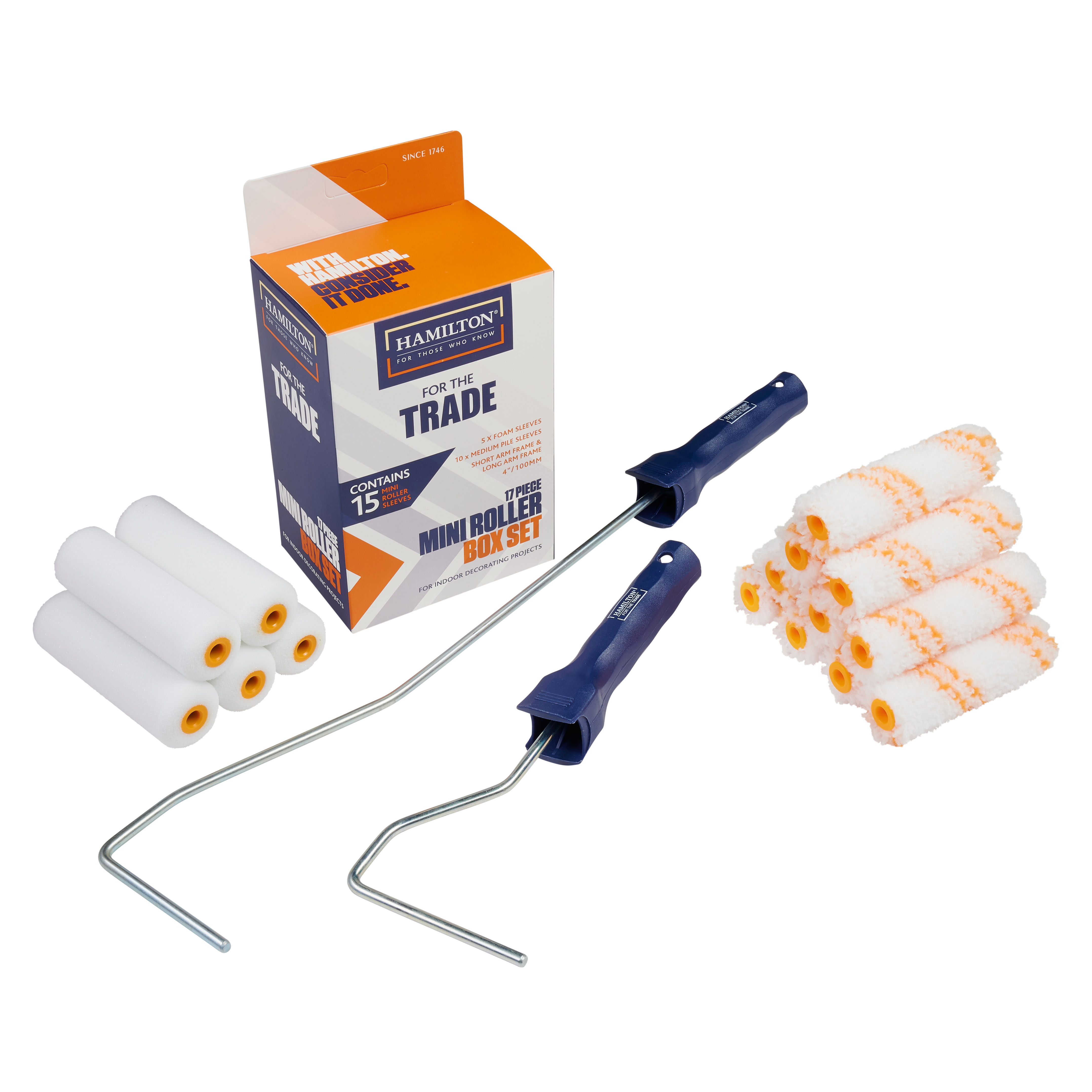 Hamilton For the Trade 17-Piece Mixed Radiator Paint Roller Set 4"
