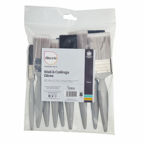 Harris Essentials Wall, Ceiling and Woodwork Gloss Paint Brushes (10 Pack) 101011007