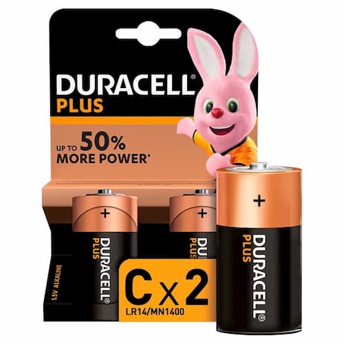 Duracell Plus Type C Batteries MN1400 B2 (2 Pack)