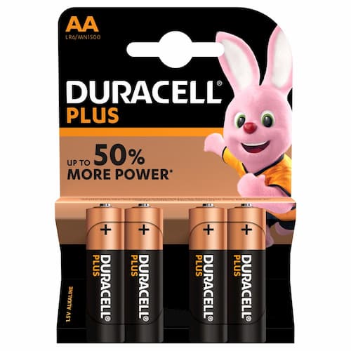 Duracell Plus AA MN1500 Batteries (4 Pack)