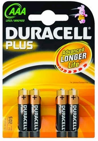 Duracell Plus AAA MN2400 Batteries (4 Pack)