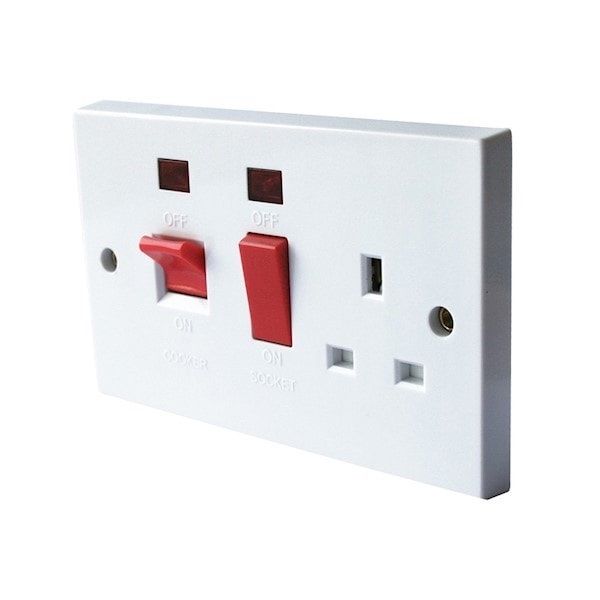 Cooker Panel 45A with 13A Socket and Neon Indicator - PPJ076TT