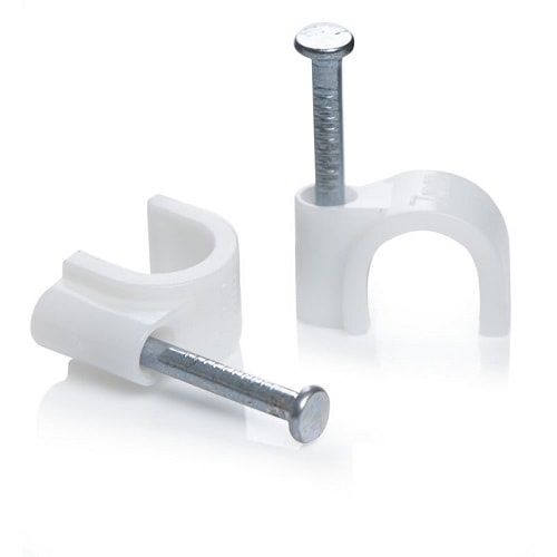 Coaxial Cable Clips (10 Pack) White 7mm - PPJ154