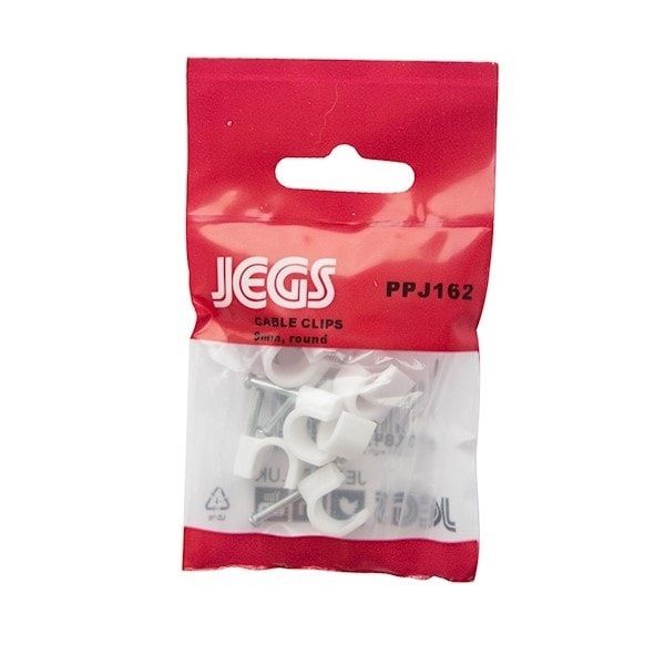 Flexible Cable Clips (10 Pack) White 9mm - PPJ162