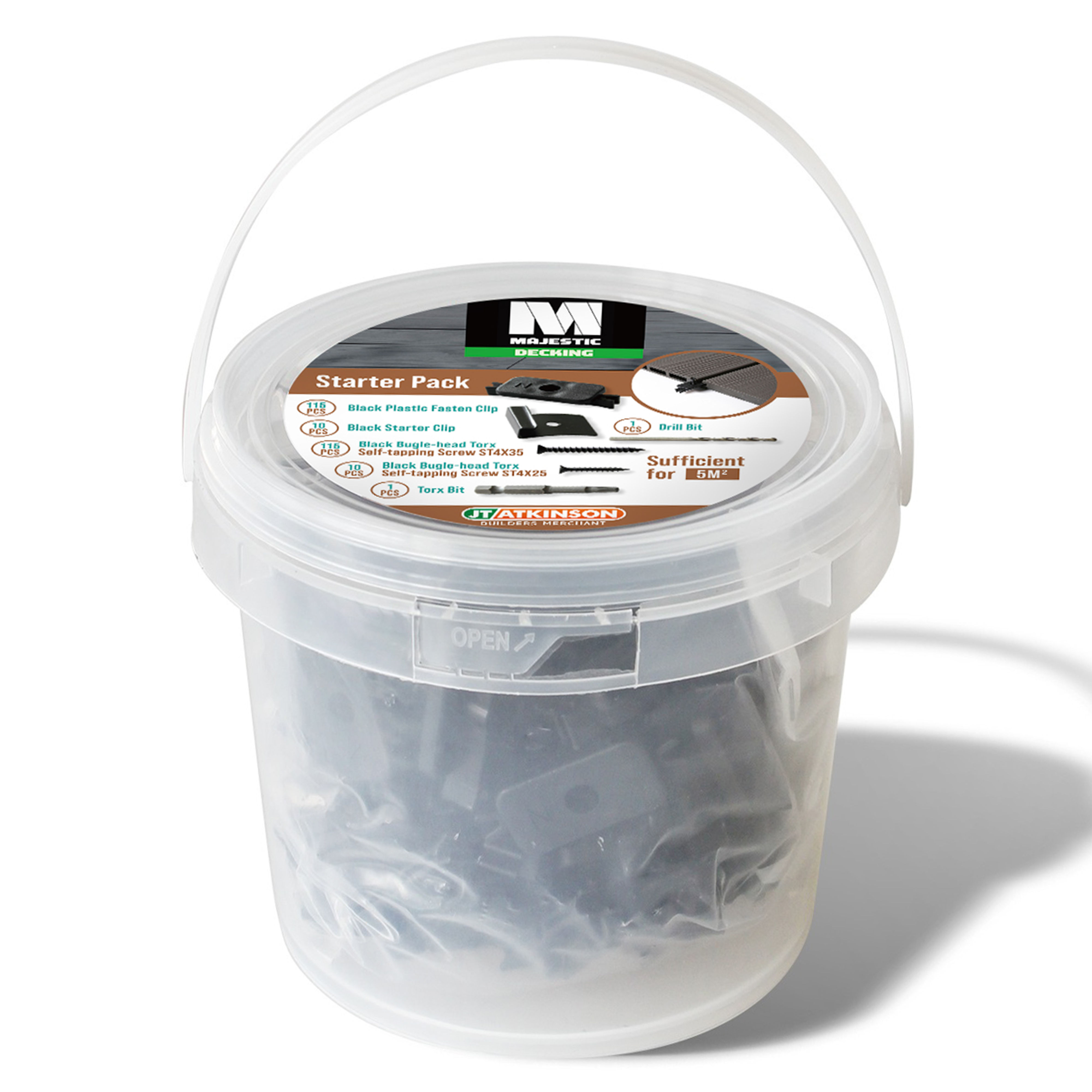 JT Atkinson Majestic Composite Decking Clips Starter Tub (Covers 5m²)