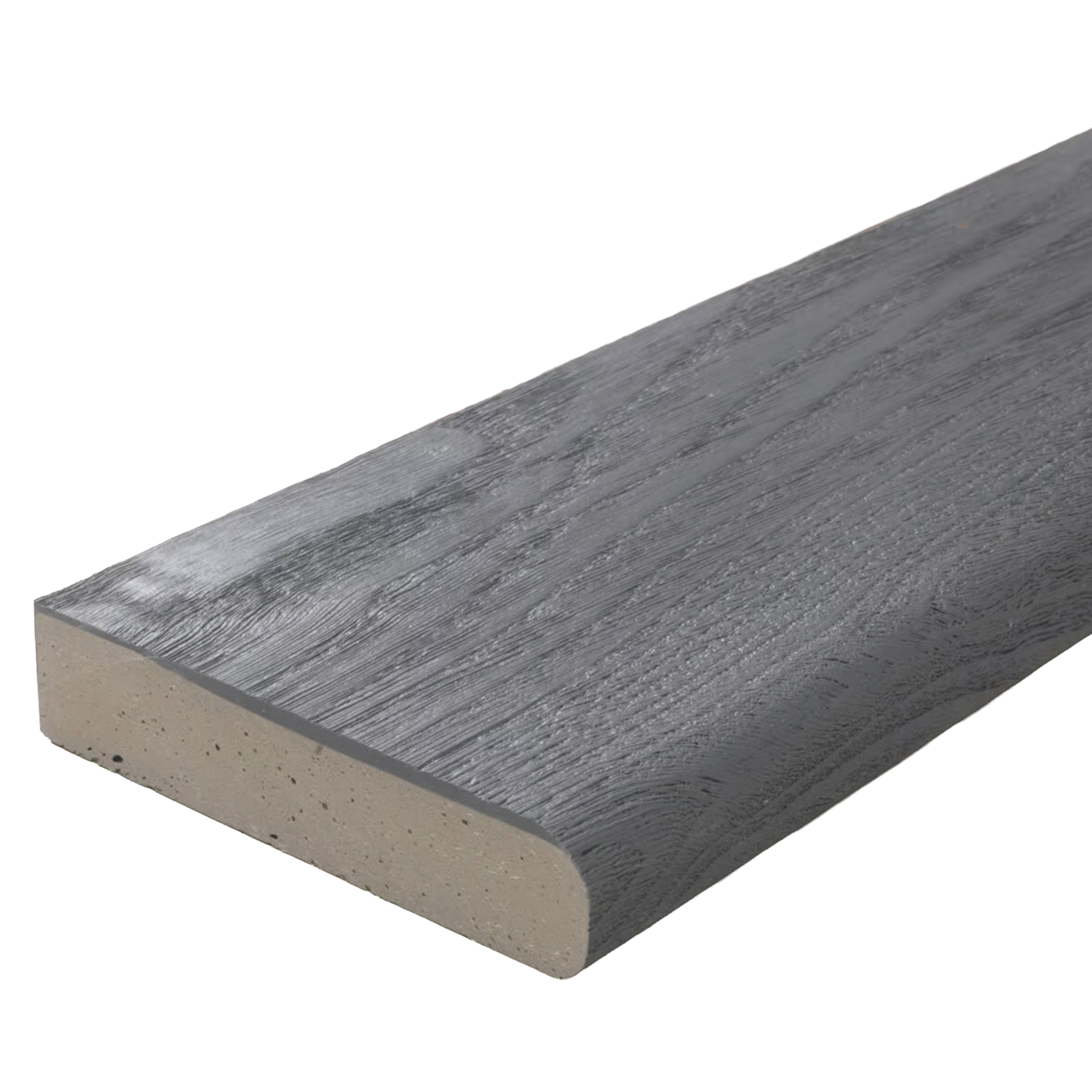 Millboard Enhanced Grain Bullnose Composite Decking Board Brushed Basalt 32mm x 150mm x 3.6m