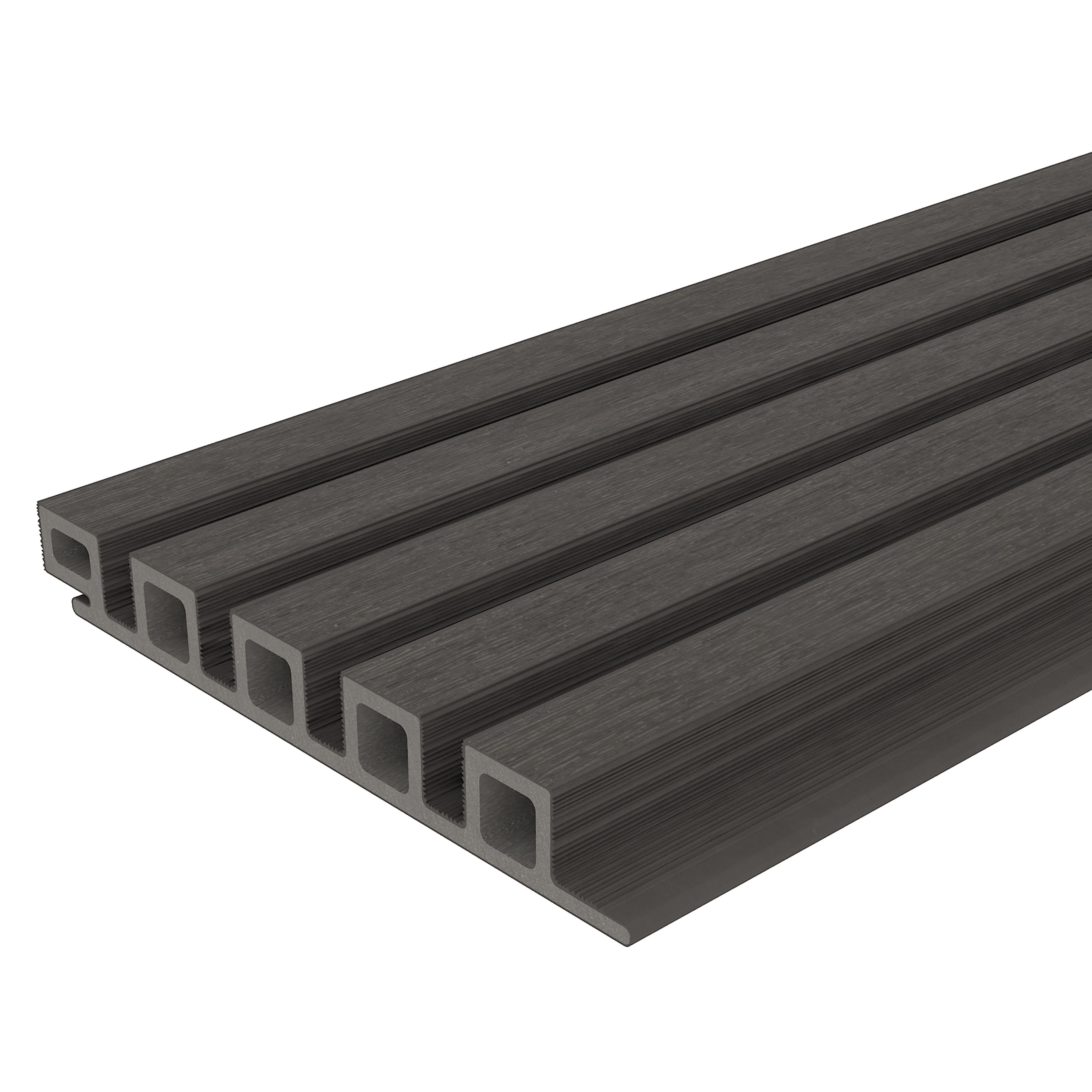 Ultrashield Naturale Slatted Composite Cladding Board Silver Grey 25mm x 196.5mm x 3.6m
