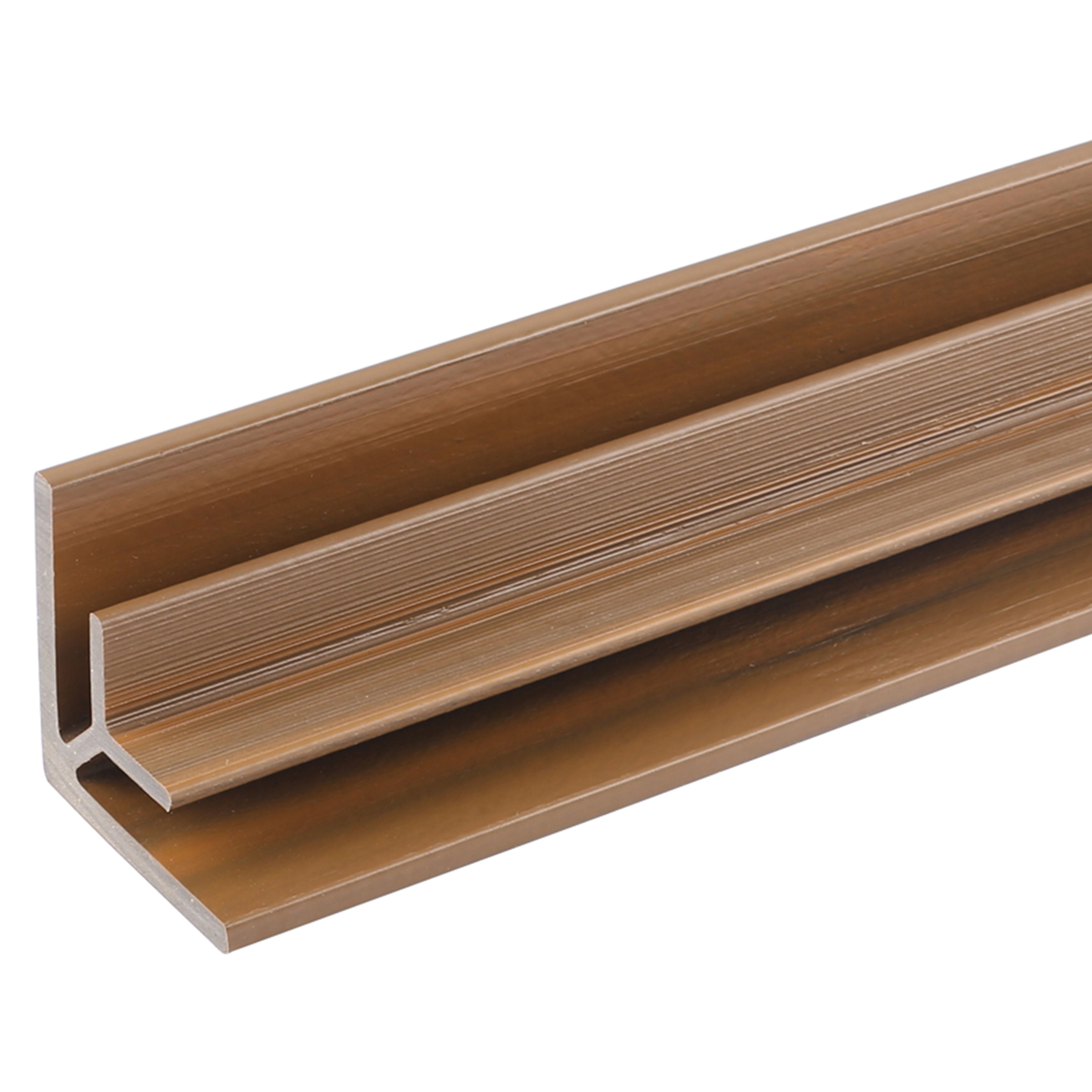 Ultrashield Naturale Traditional Composite Cladding Inside Corner Trim Teak 54.5mm x 99.5mm x 3.6m