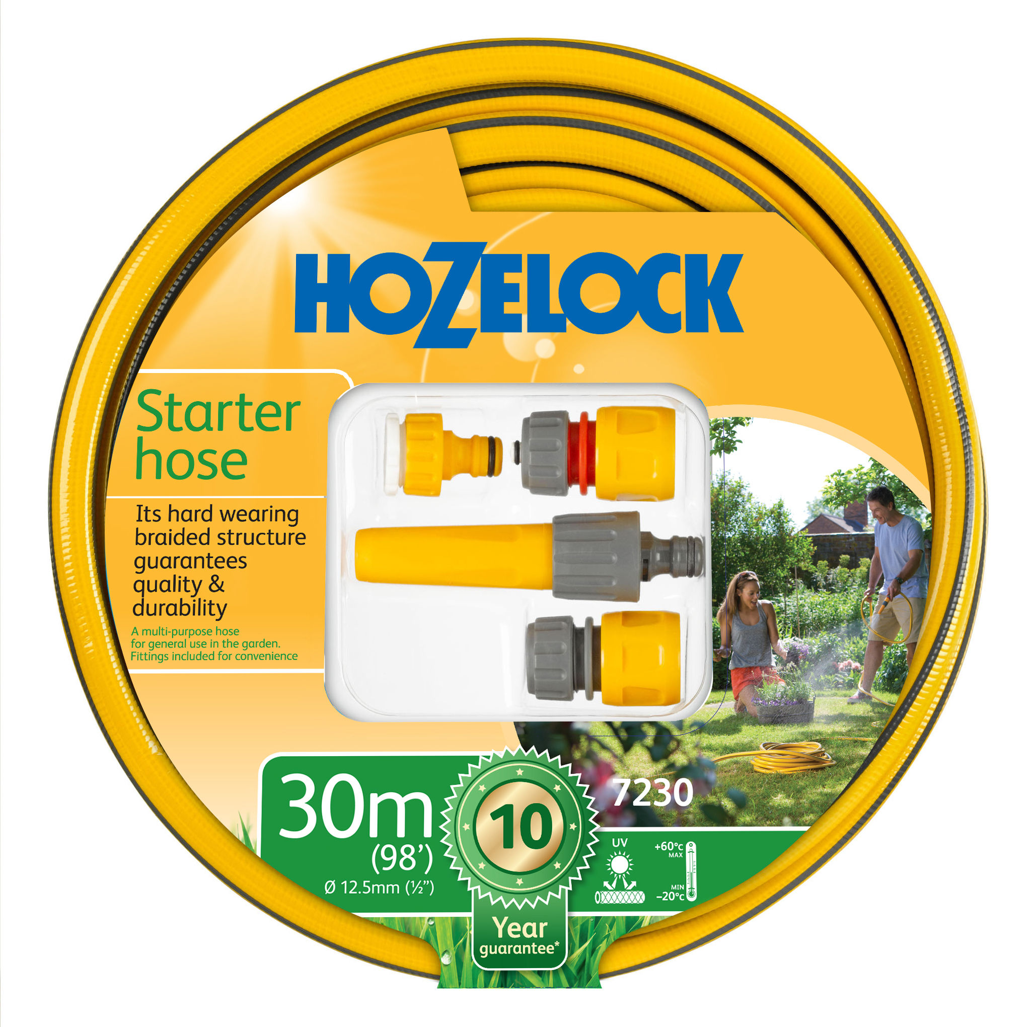 Hozelock Starter Hose Set with Fittings 30m - 7230P9000