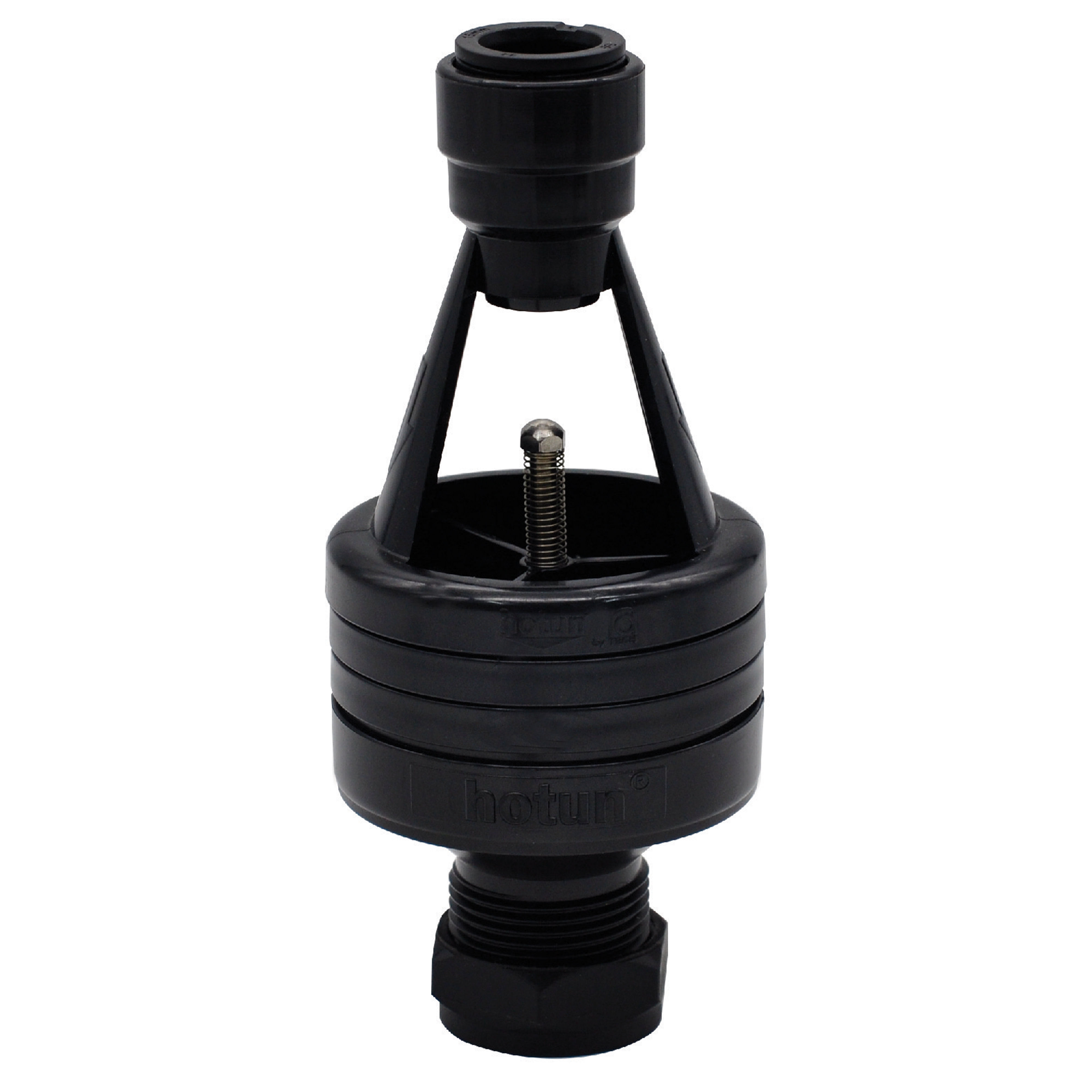 Hotun SF Dry Trap Tundish (Speedfit Inlet x Compression Outlet) Black 15mm x 22mm - HBSF15-22