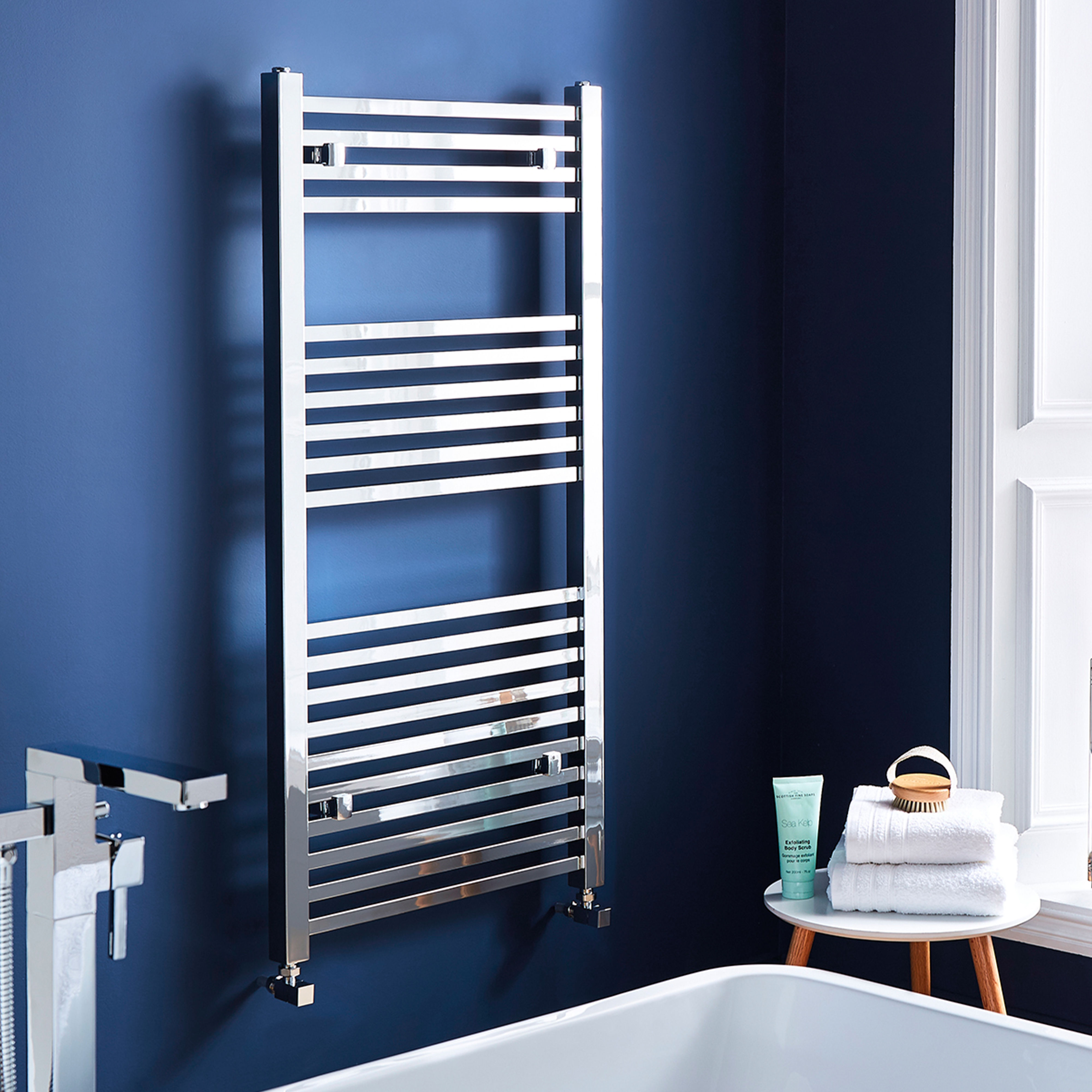 Kartell K-Square Straight Heated Towel Rail Chrome