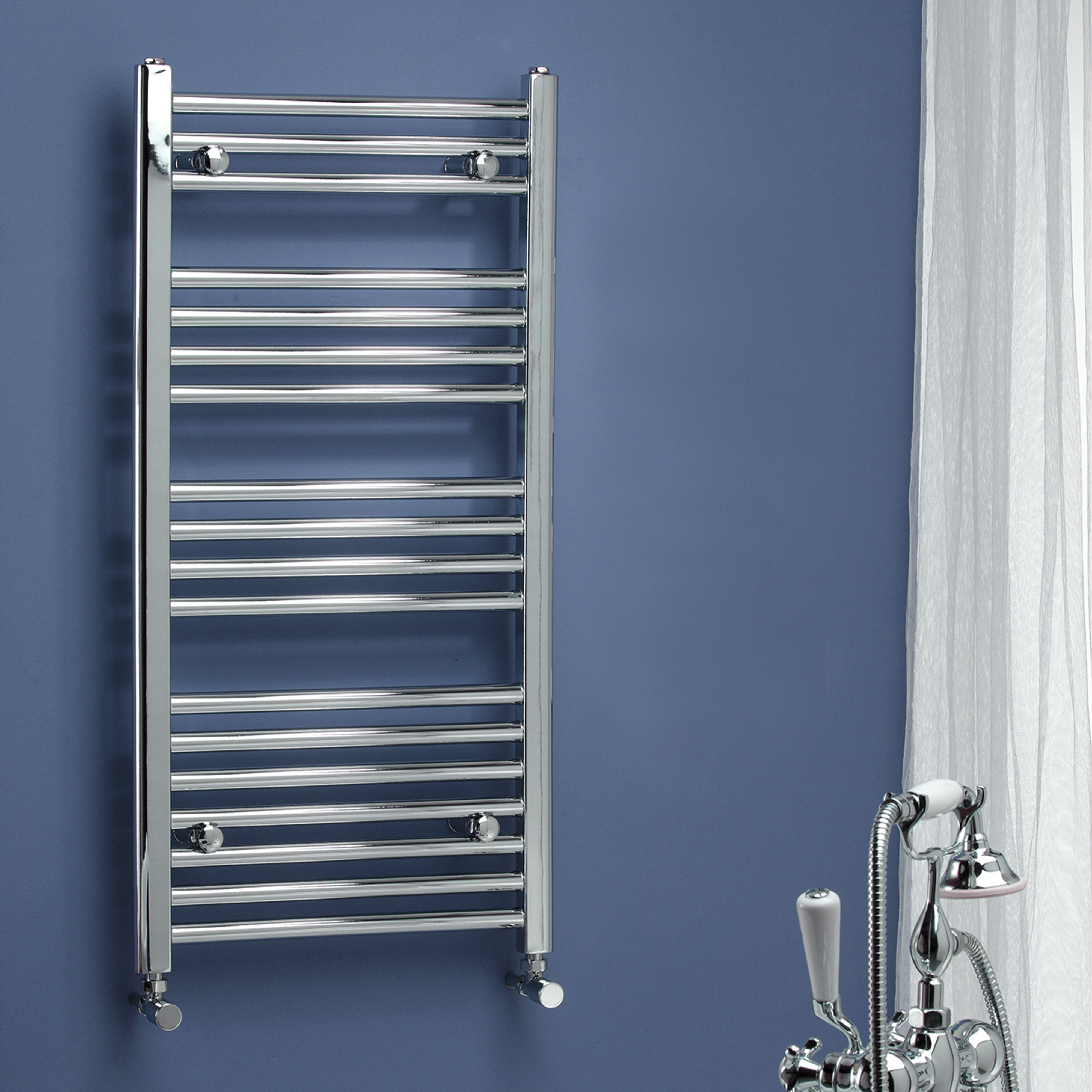 Kartell K-Rail Straight Heated Towel Rail Chrome 25mm